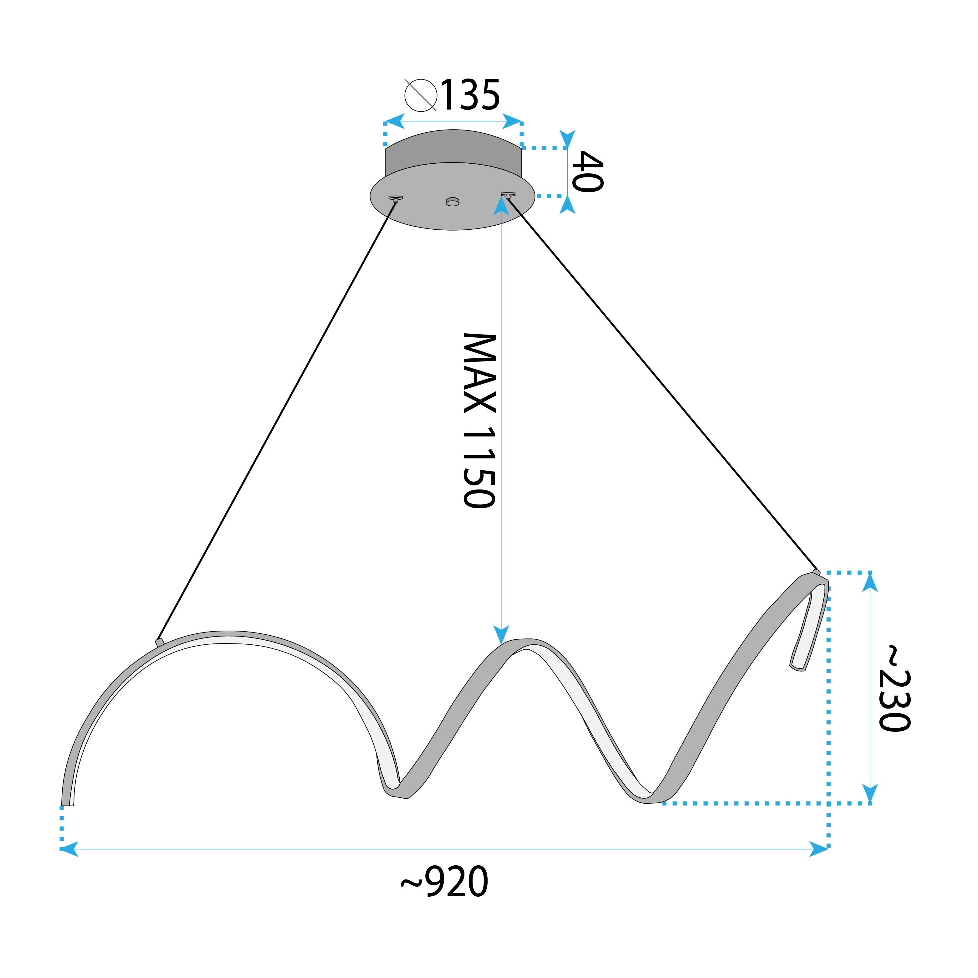 Toolight, LED závesné svietidlo 90cm, 26W, 3000K, LHJ025-CP, chrómová, OSW-60016
