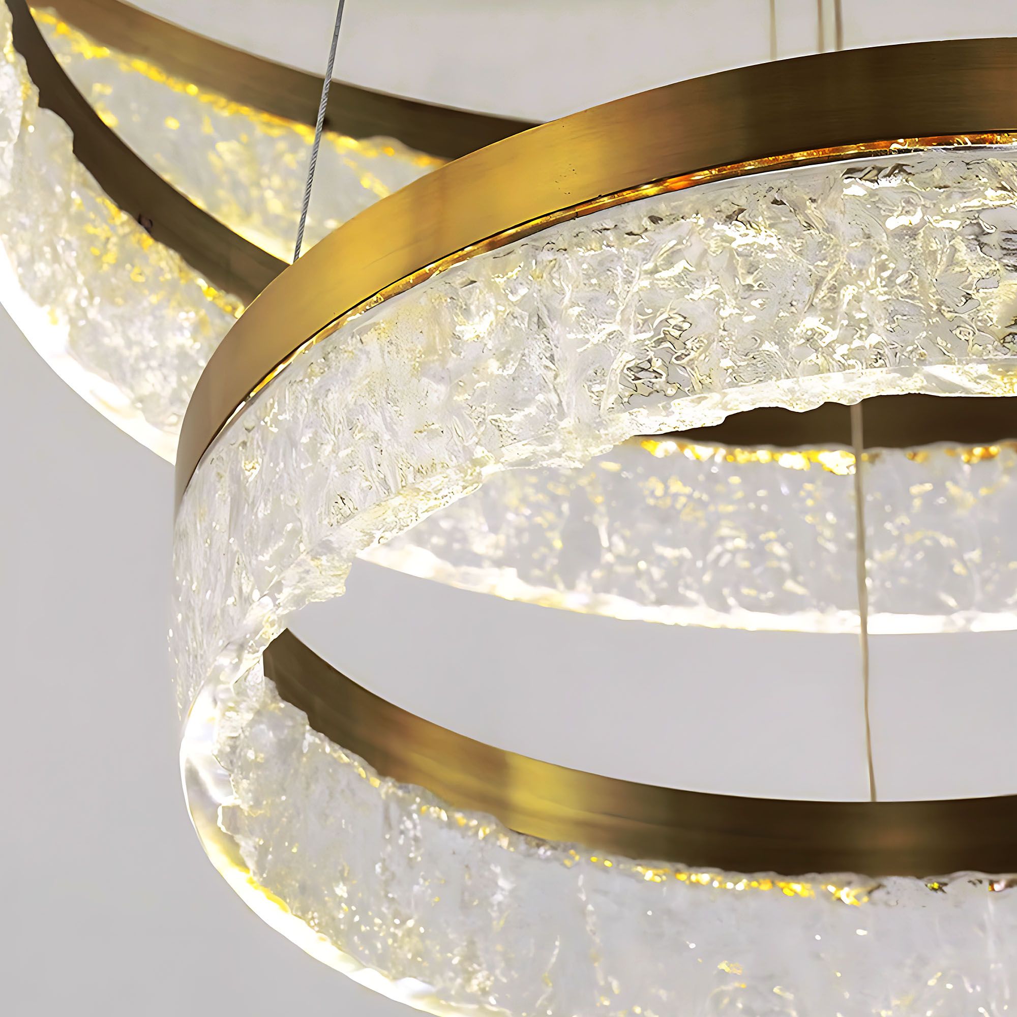 Toolight, LED závesné osvetlenie 60cm, 60W, 3000K, LHJ049-CP2, zlatá, OSW-60028