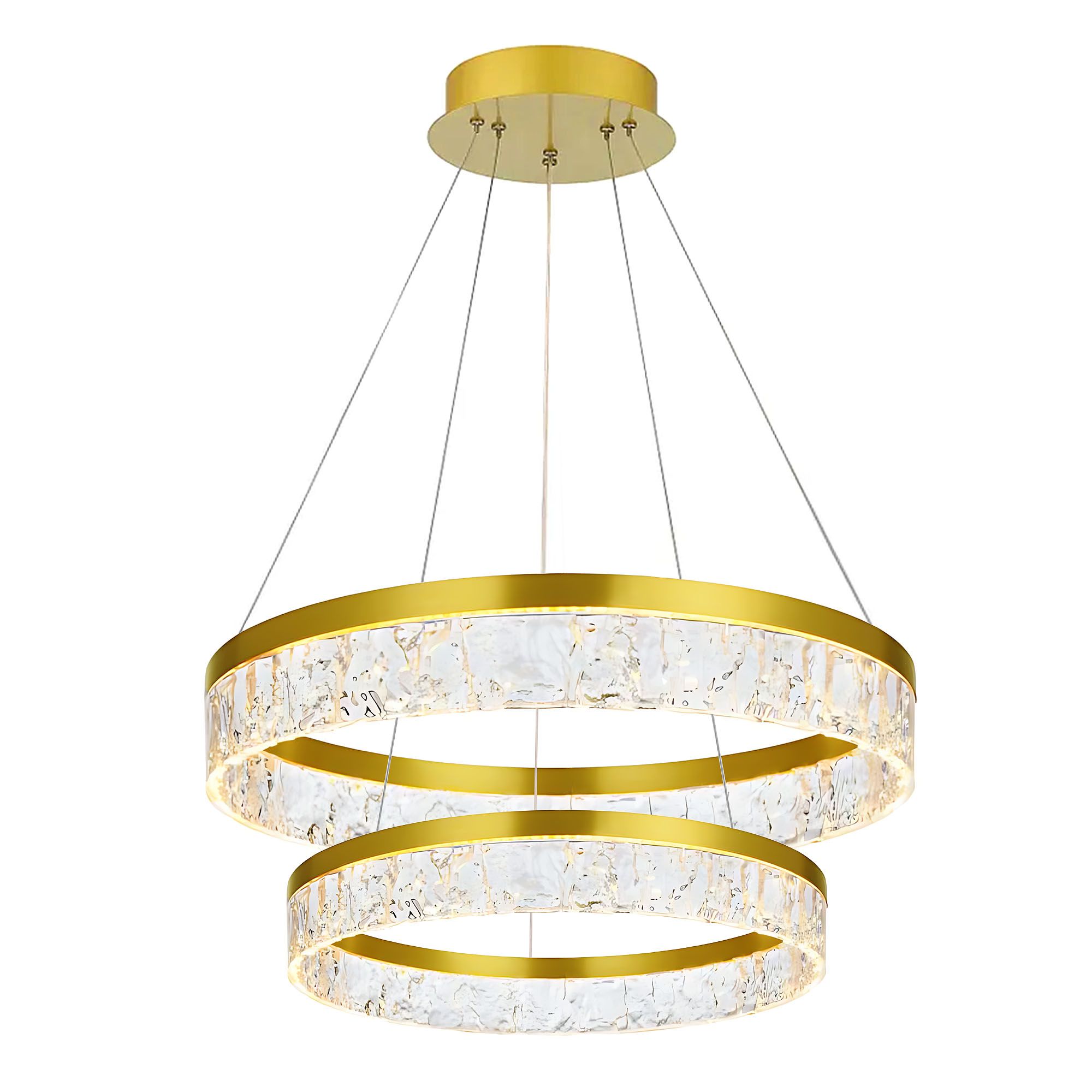 Toolight, LED závesné osvetlenie 60cm, 60W, 3000K, LHJ049-CP2, zlatá, OSW-60028
