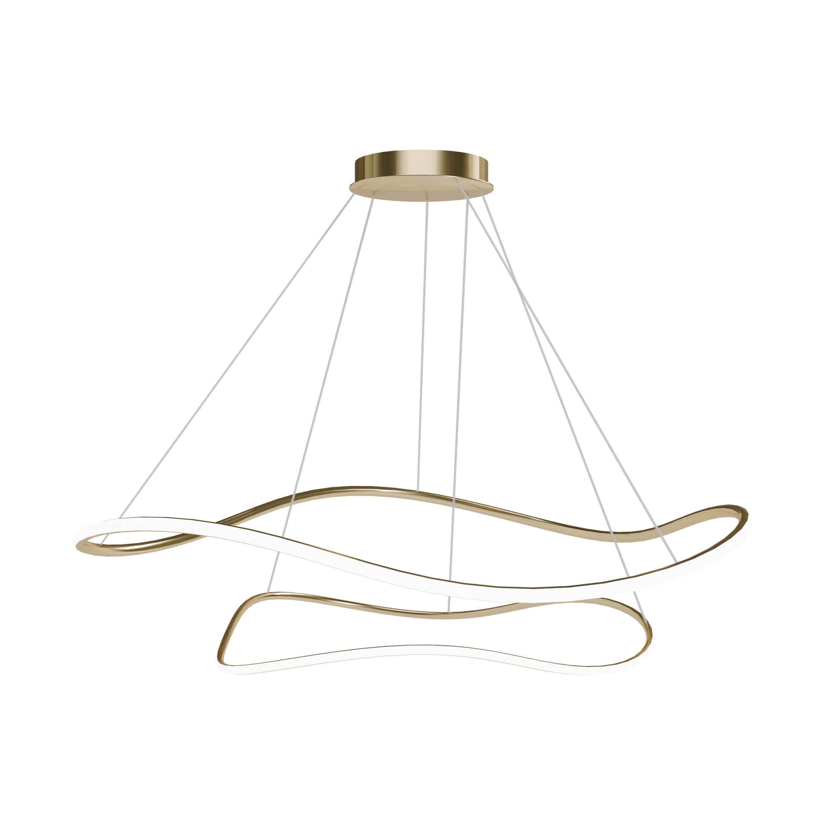 Toolight, závesná lampa 80cm, 61W, 3000K, LHJ017-CP2, zlatá, OSW-50007