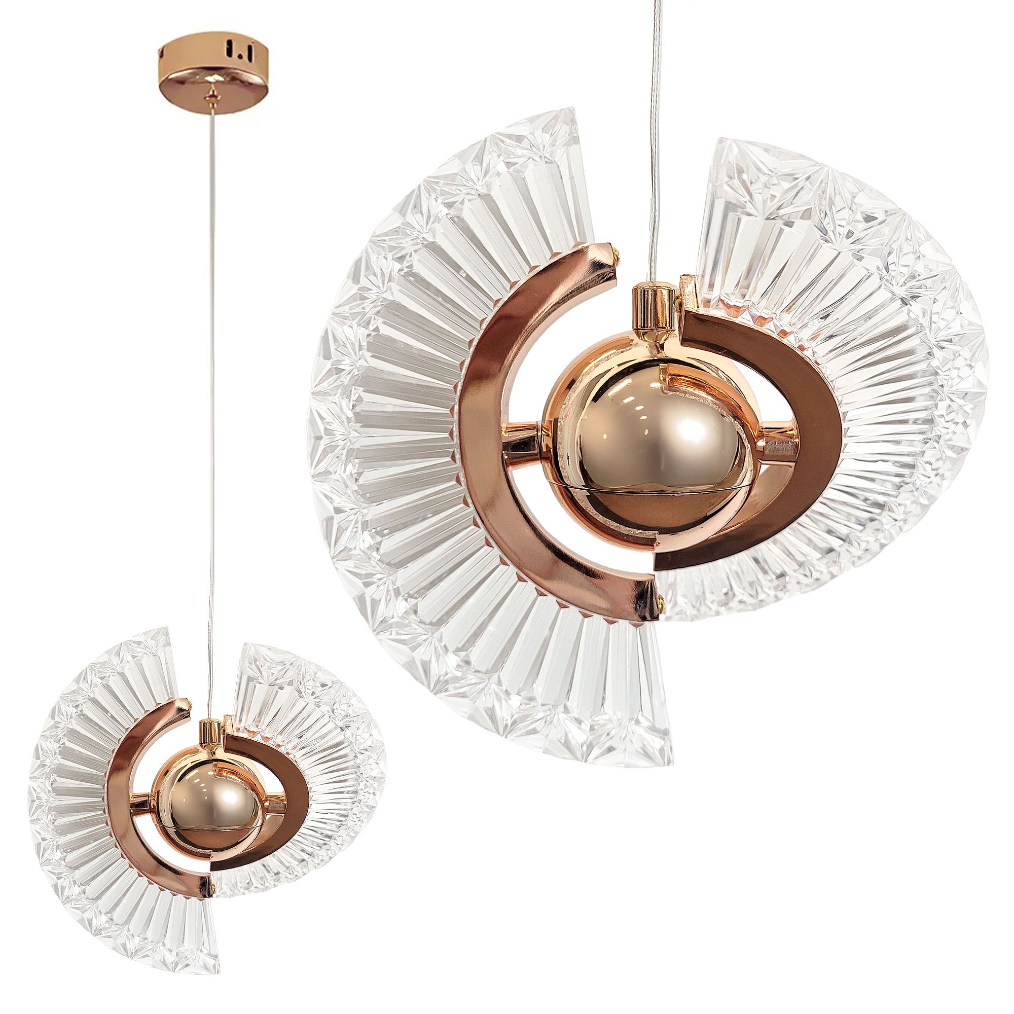Toolight, LED stropné svietidlo, 6W, 3000K, LHJ108-2CP, ružové zlato, OSW-60049