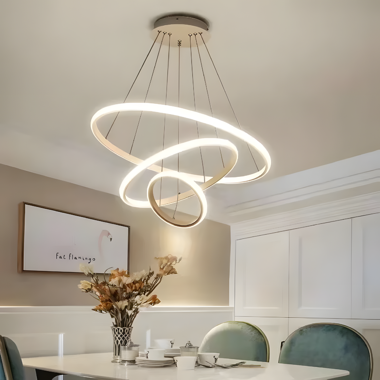 Toolight, závesné svietidlo 100cm, 60W, 3000K, LHJ010-CP4, zlatá matná, OSW-50003