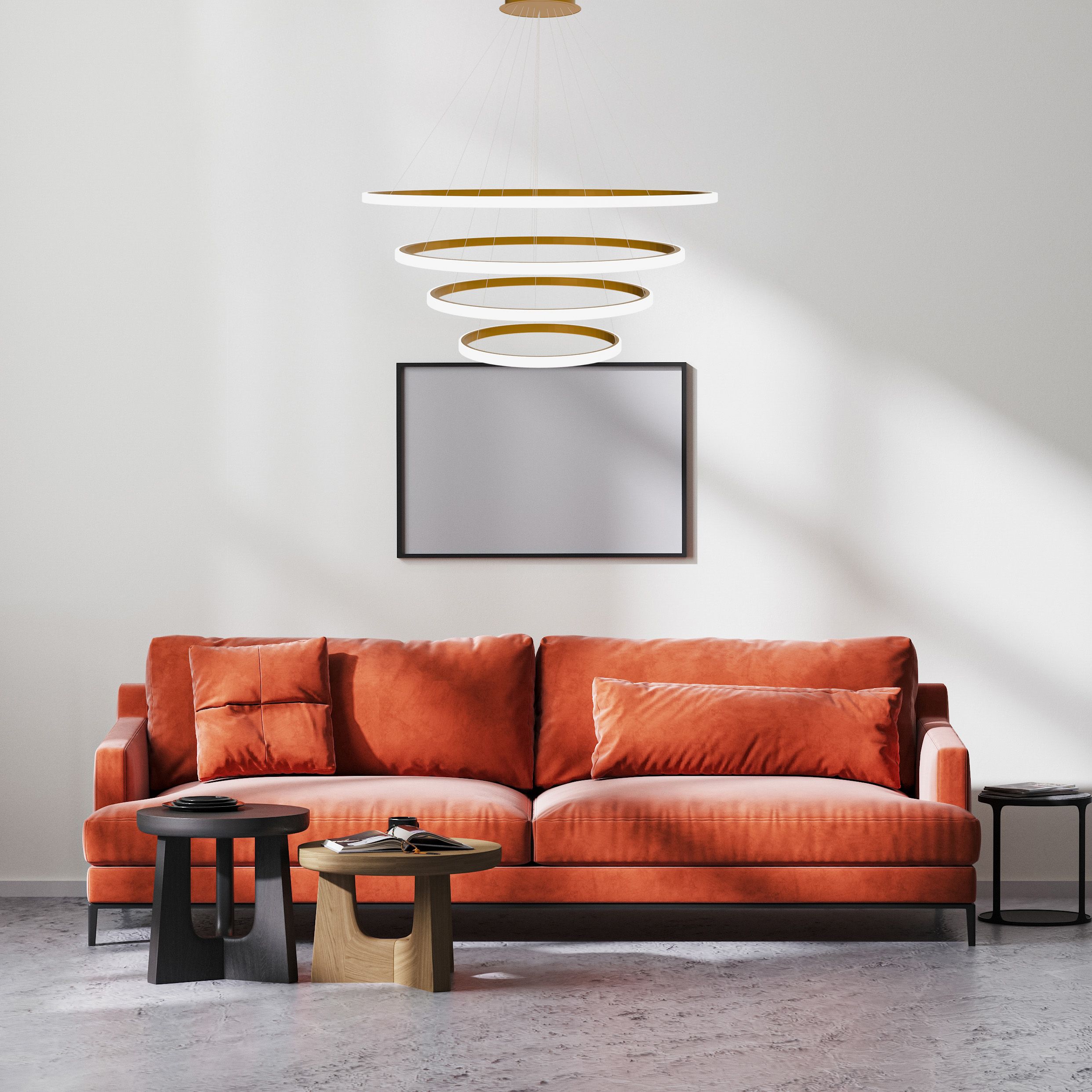 Toolight, závesné svietidlo 100cm, 60W, 3000K, LHJ010-CP4, zlatá matná, OSW-50003