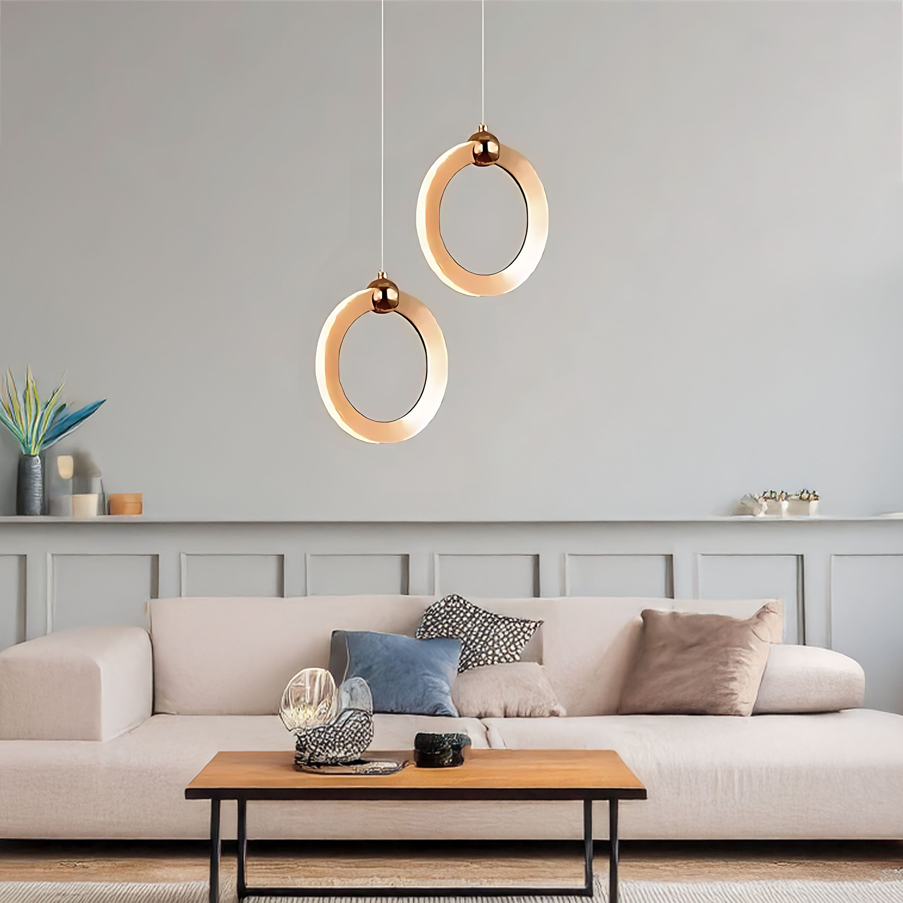 Toolight, LED závesné svietidlo 17x19cm, 10W, 3000K, LHJ101-1CP, ružové zlato, OSW-60046