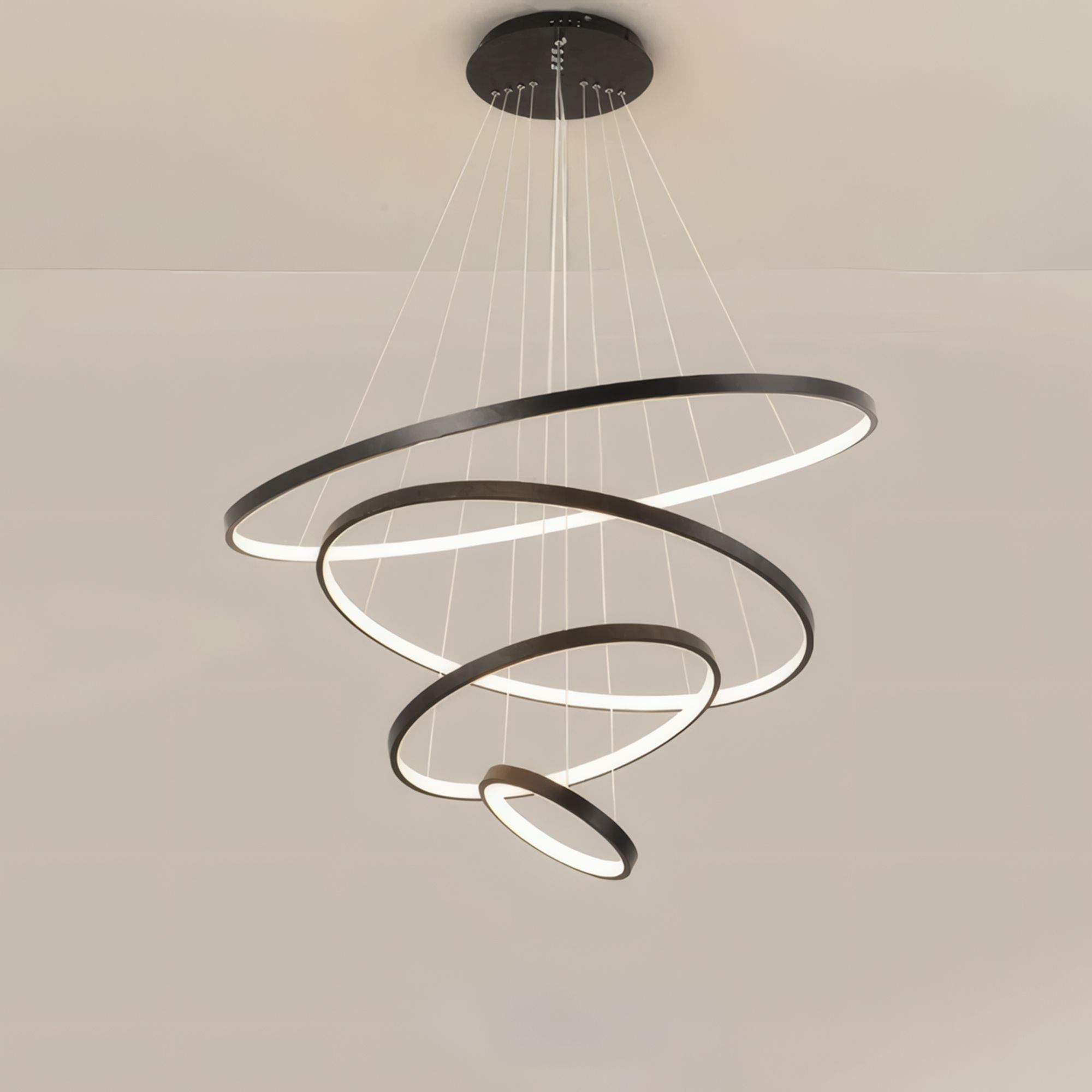 Toolight, LED stropné svietidlo 20/40/60/80 cm, 82W, 3000K, LHJ014-CP4, čierna, OSW-50005