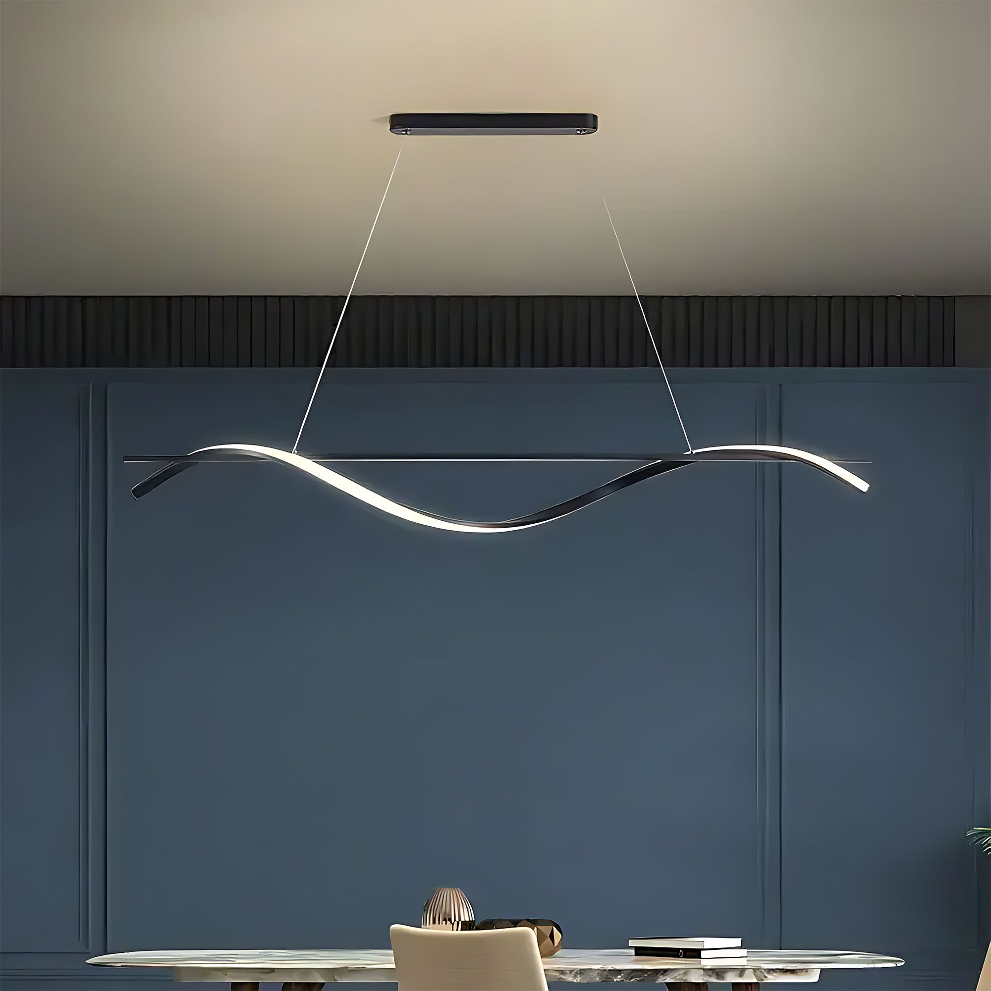 Toolight, LED závesná lampa 120cm, 27W, 3000K, LHJ019-CP, čierna, OSW-50004