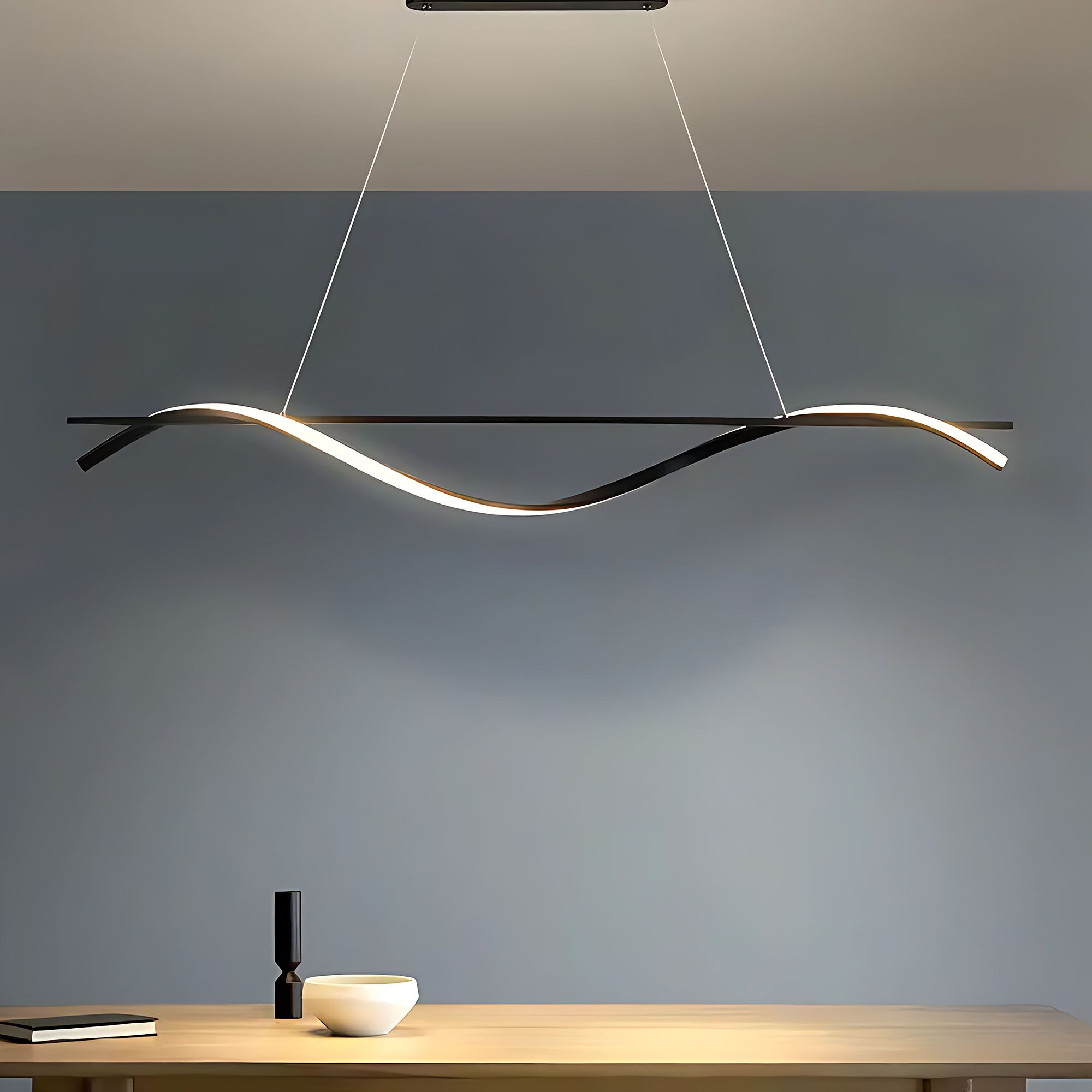 Toolight, LED závesná lampa 120cm, 27W, 3000K, LHJ019-CP, čierna, OSW-50004