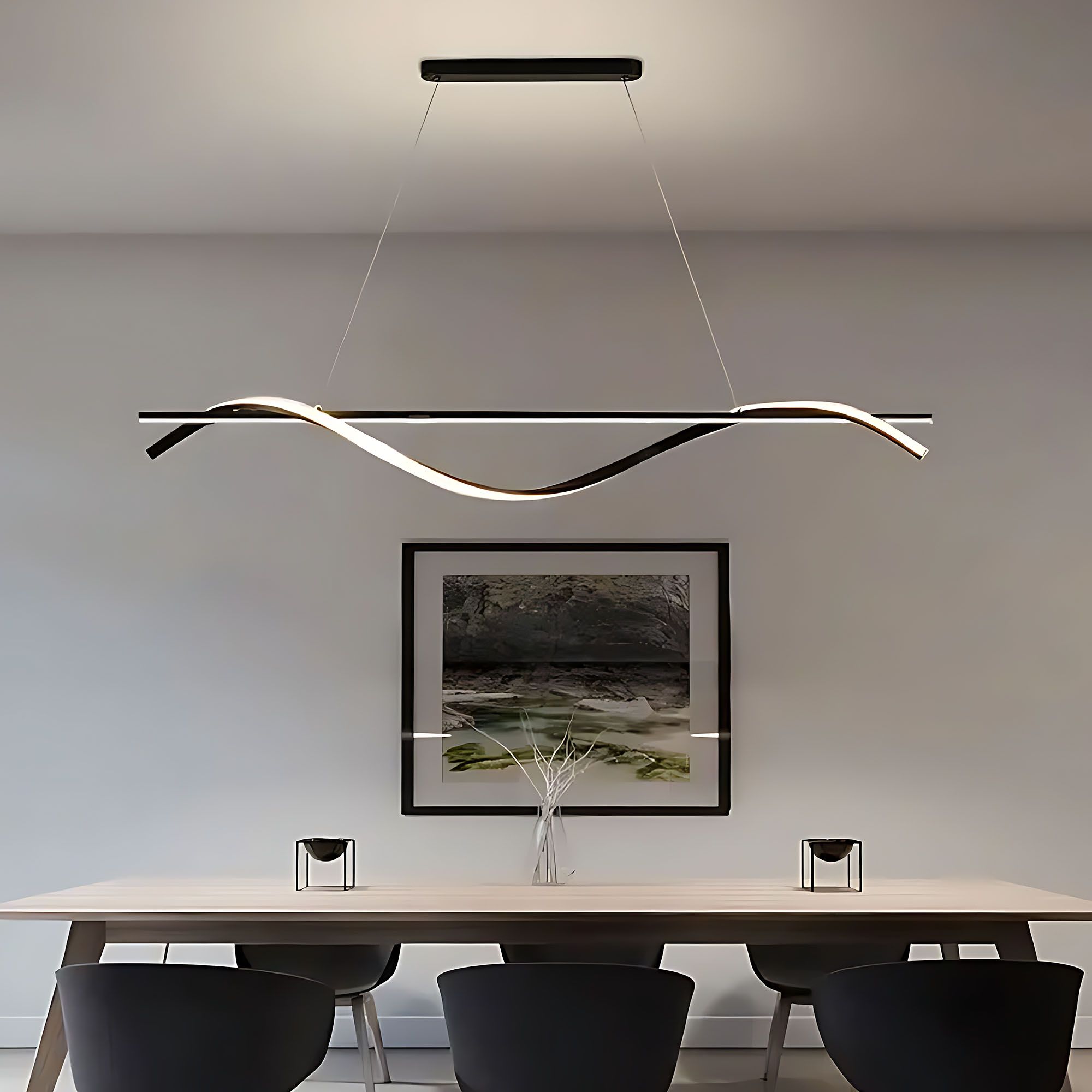 Toolight, LED závesná lampa 120cm, 27W, 3000K, LHJ019-CP, čierna, OSW-50004