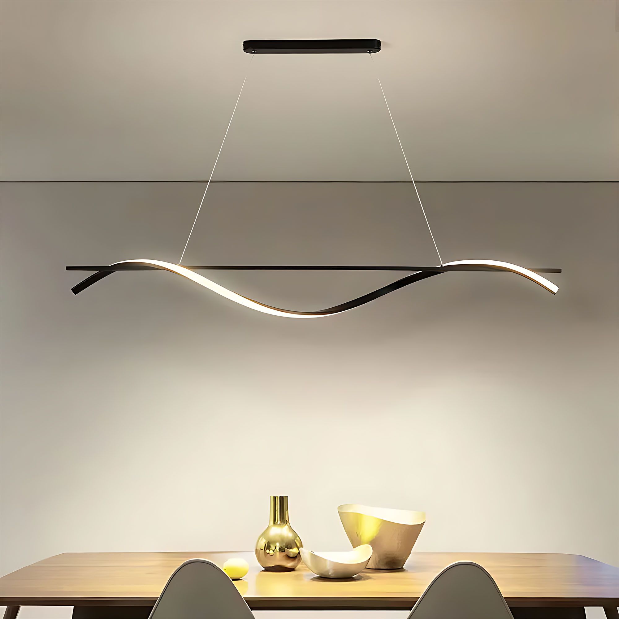 Toolight, LED závesná lampa 120cm, 27W, 3000K, LHJ019-CP, čierna, OSW-50004