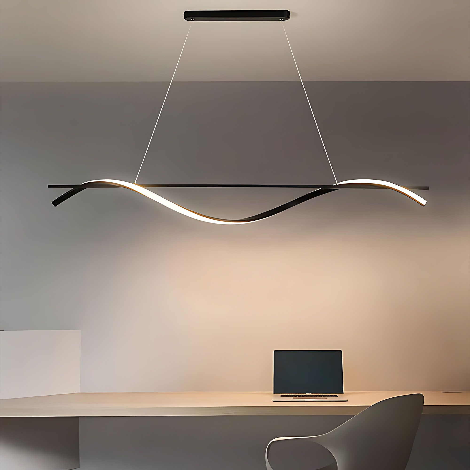 Toolight, LED závesná lampa 120cm, 27W, 3000K, LHJ019-CP, čierna, OSW-50004