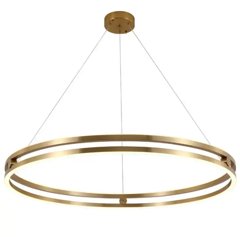 Toolight, LED závesné svietidlo 60cm, 76W, 3000K, LHJ015-CP, zlatá, OSW-60009