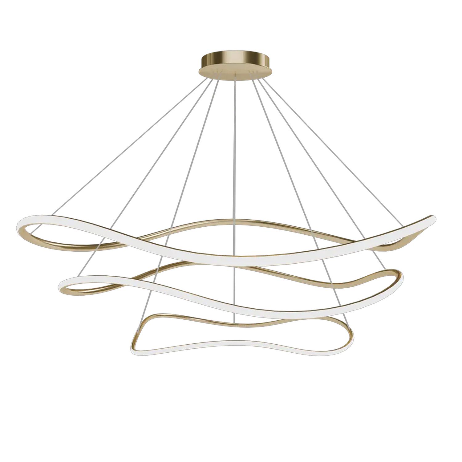 Toolight, stropné svietidlo 80cm, 24W, 3000K, LHJ018-CP3, zlatá, OSW-50008