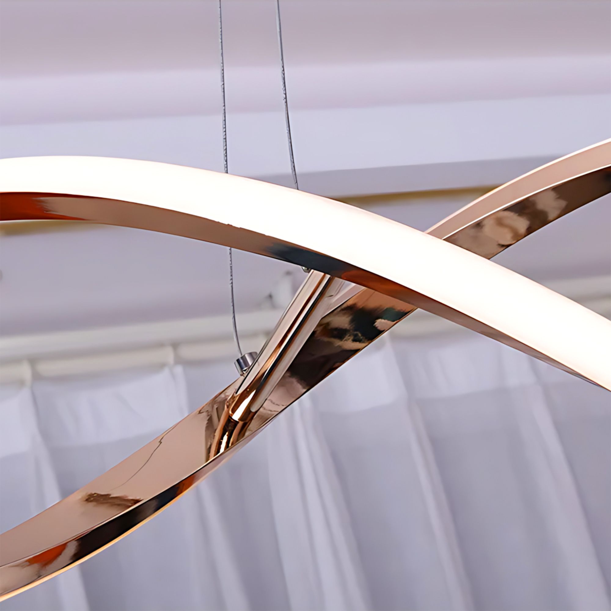 Toolight, LED stropné osvetlenie 110cm, 46W, 3000K, LHJ021-CP, ružové zlato, OSW-50009