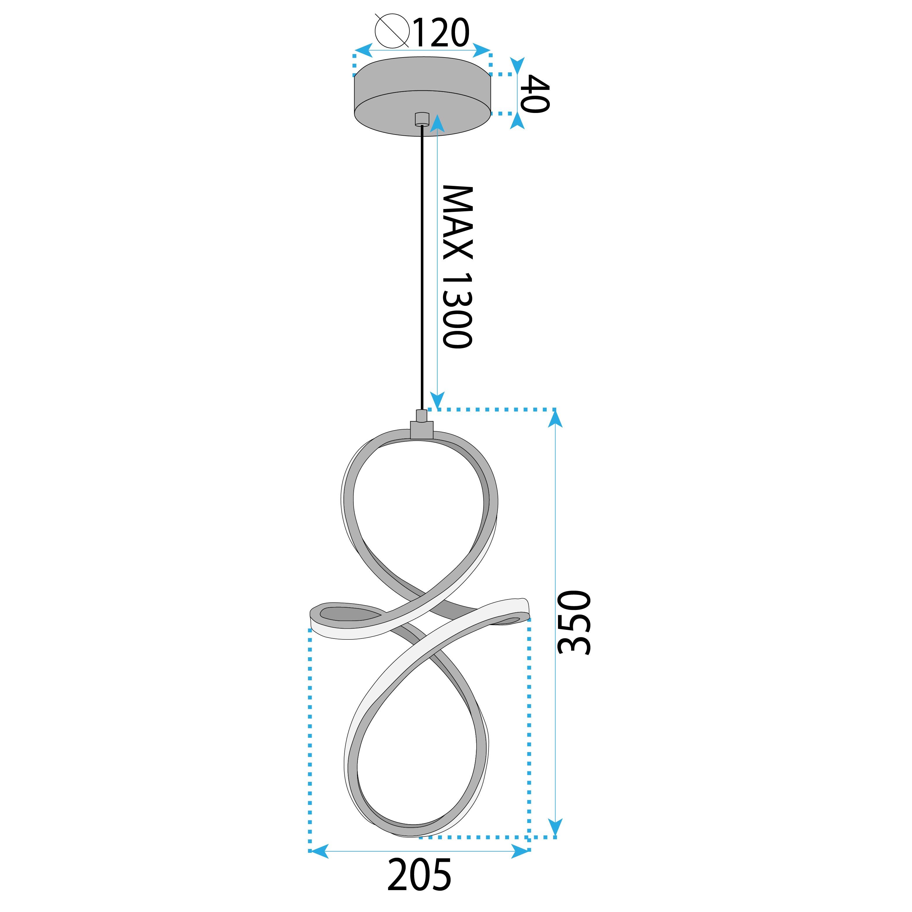 Toolight, LED závesné svietidlo, 17W, 3000K, LHJ091-1CP, zlatá, OSW-50040
