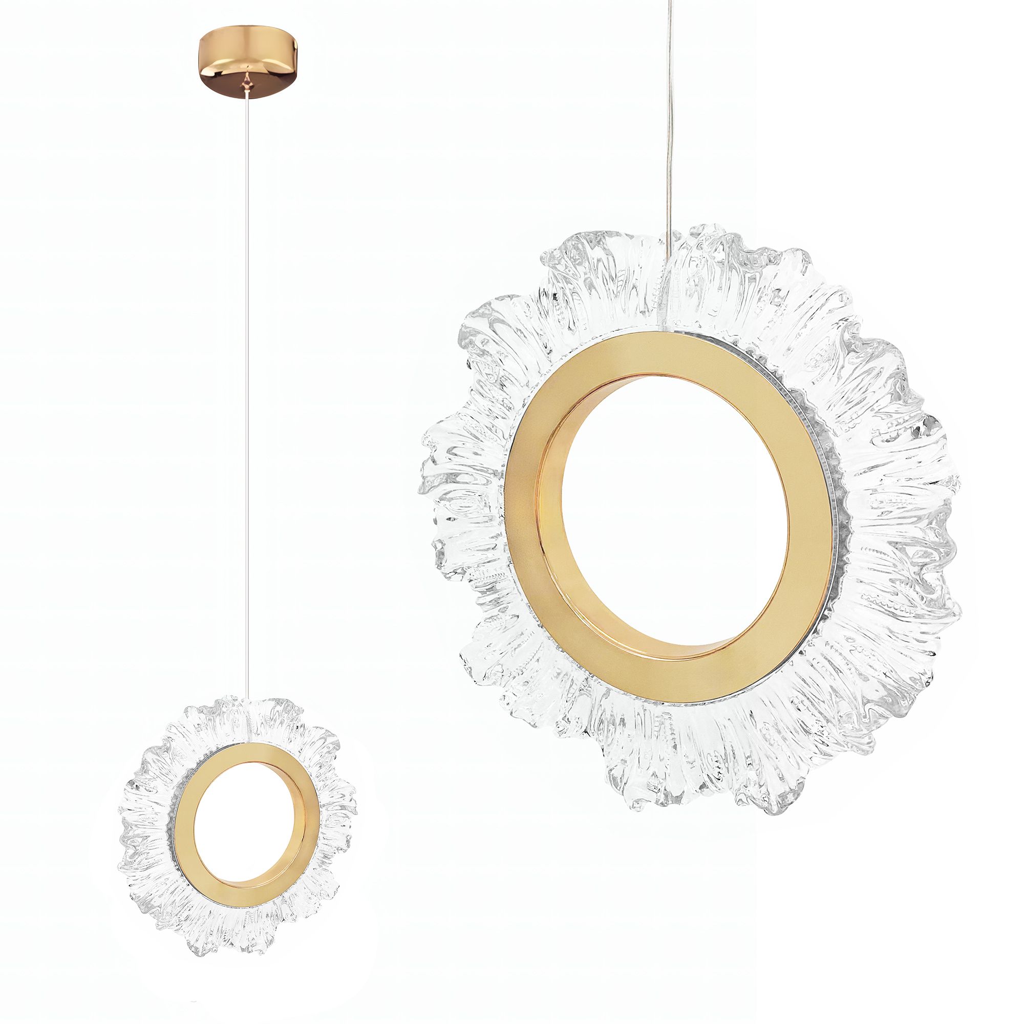 Toolight, LED závesné osvetlenie 21cm, 5W, 3000K, LHJ102-1CP, zlatá, OSW-60047