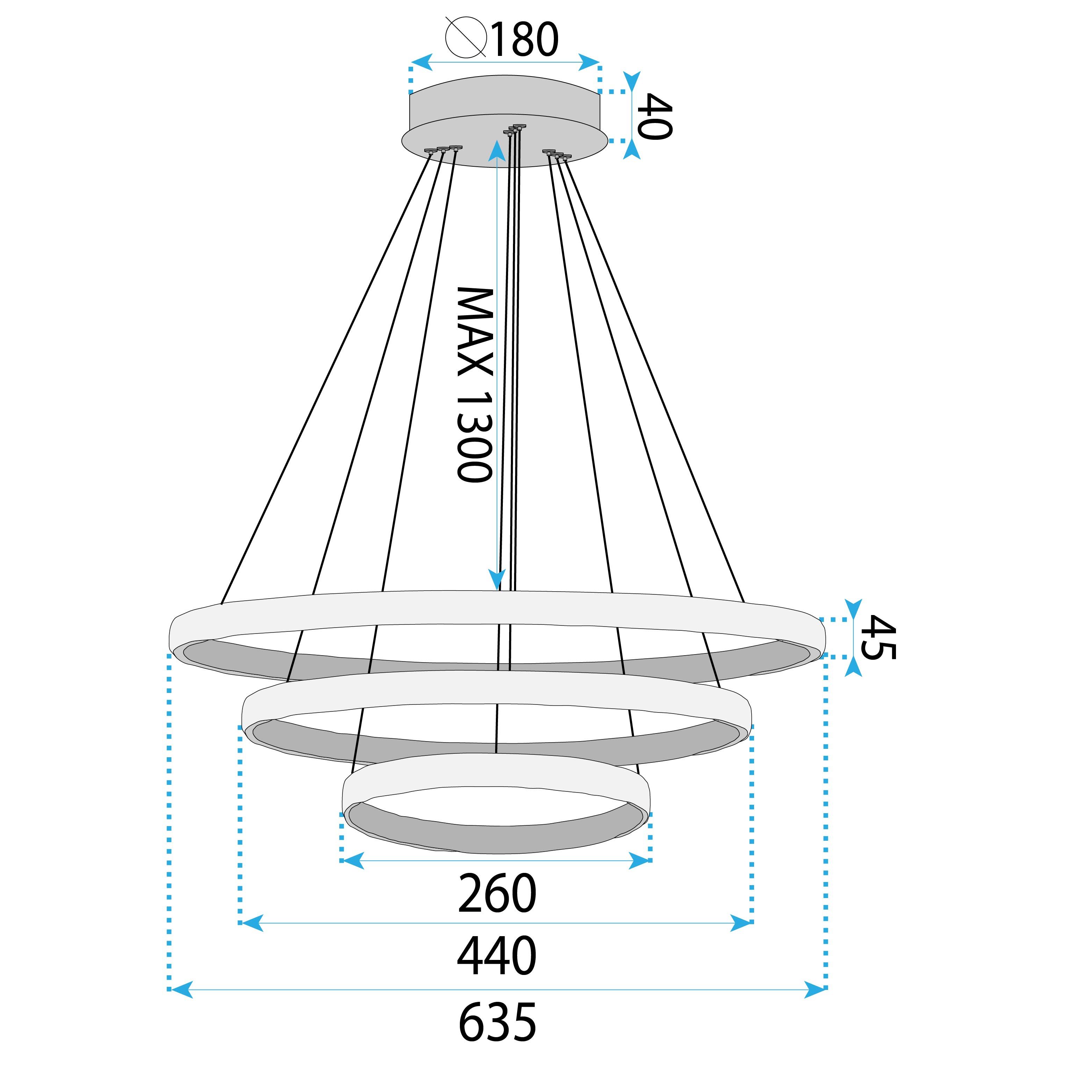 Toolight, LED stropné osvetlenie, 45W, 3000K, LHJ042-CP3, zlatá, OSW-60025