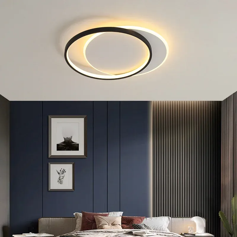 Toolight, LED stropné svietidlo 40cm, LHJ076-C, čierna-biela, OSW-50035