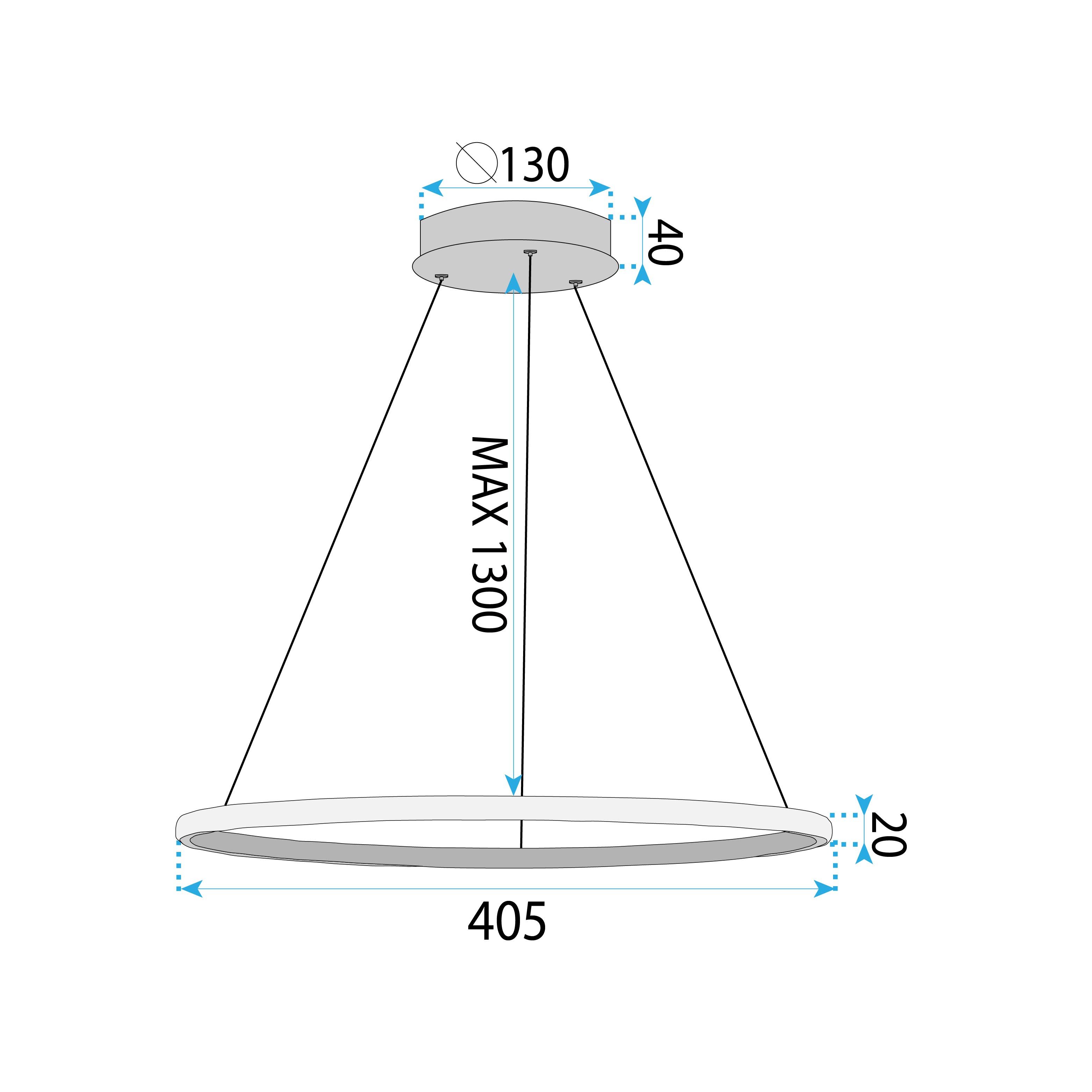 Toolight, LED stropné svietidlo 40cm, 24W, 3000K, LHJ011-CP, čierna, OSW-60006