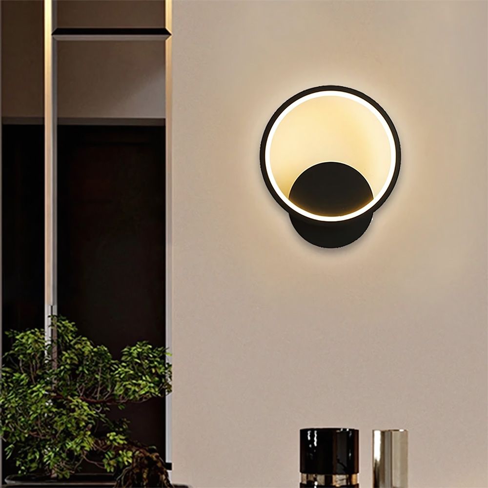Toolight, LED nástenné svietidlo 20cm, 10W, 3000K, LHJ081-W, čierna matná, OSW-50060