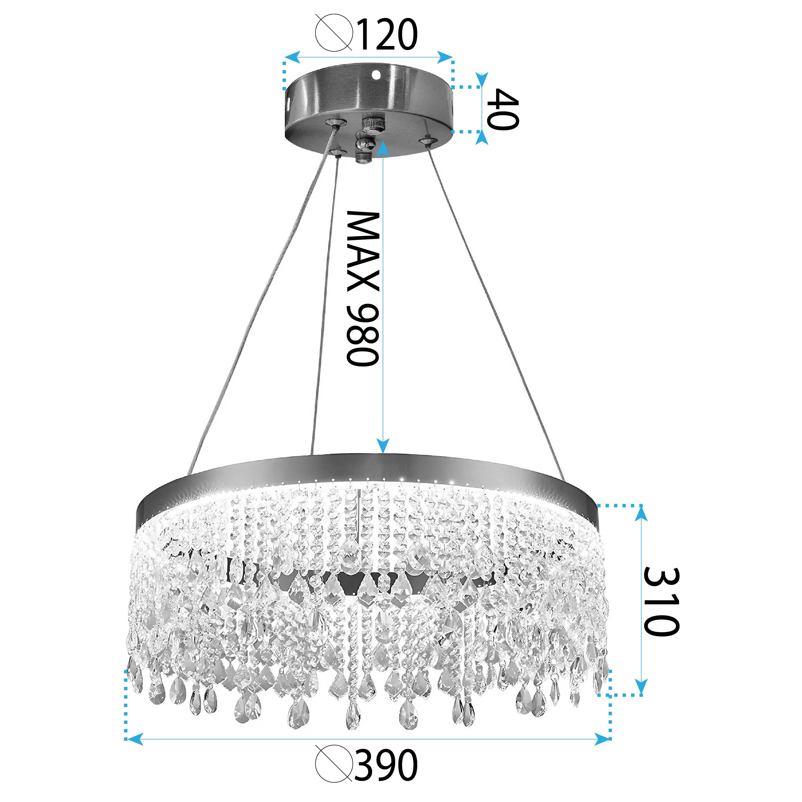 Toolight, LED závesné osvetlenie 40cm, 18W, 4000K, APP1730-1CP, zlatá, OSW-04341