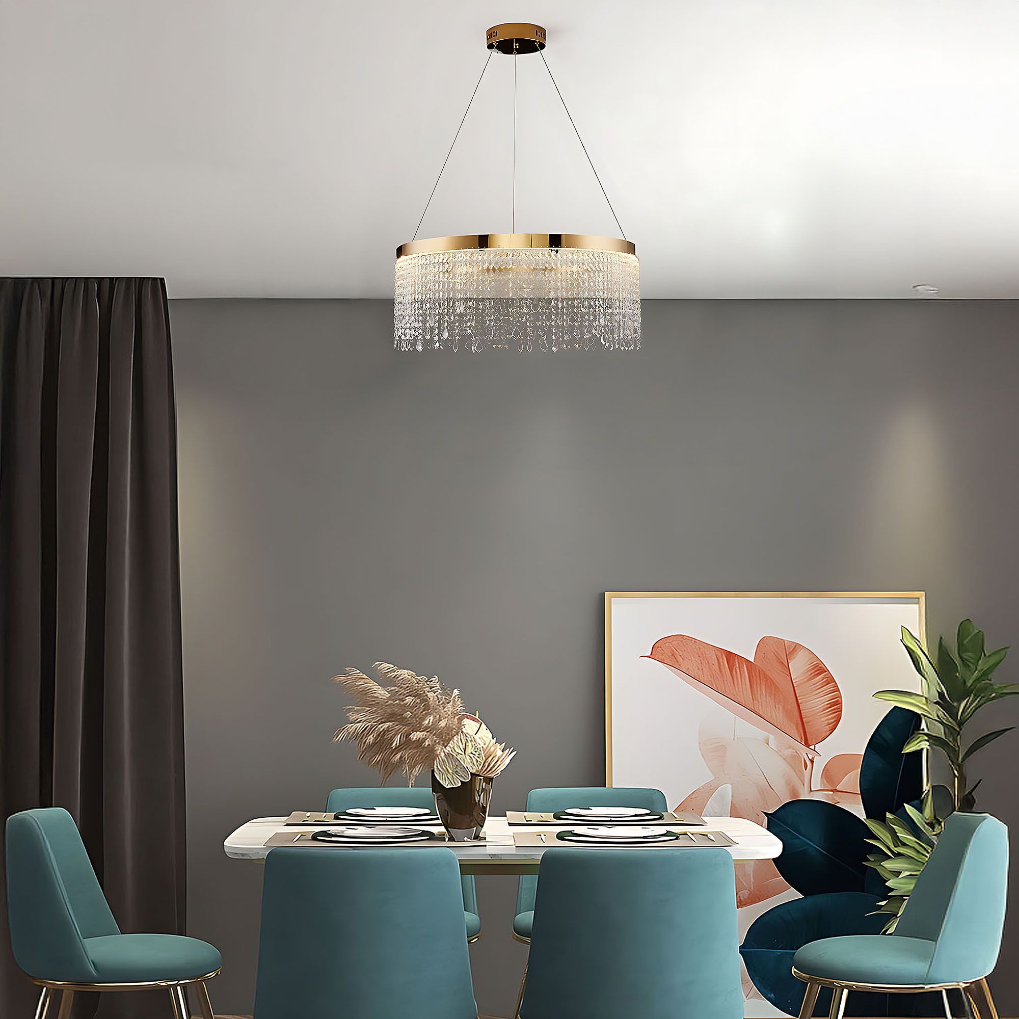 Toolight, LED závesné osvetlenie 40cm, 18W, 4000K, APP1730-1CP, zlatá, OSW-04341