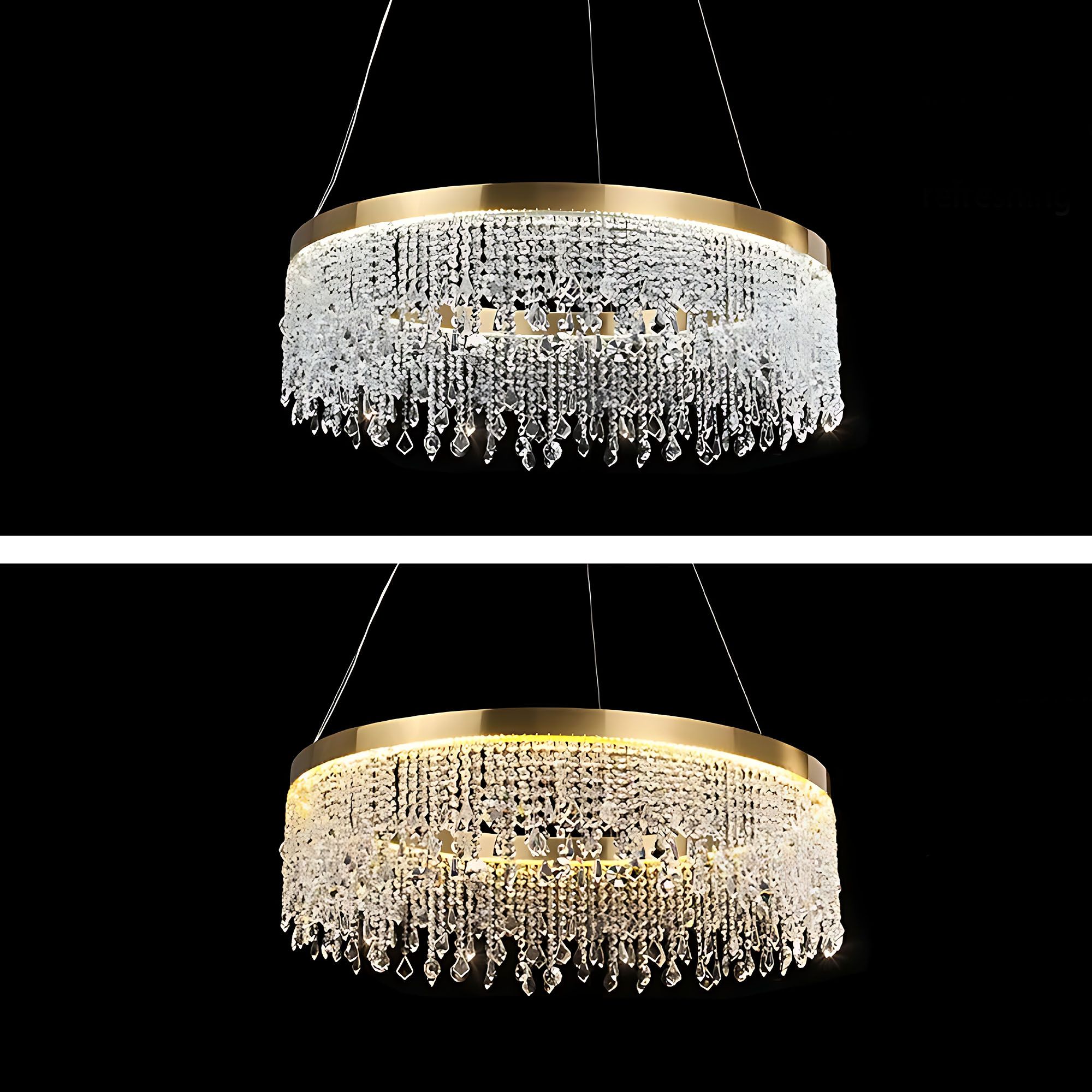 Toolight, LED závesné osvetlenie 40cm, 18W, 4000K, APP1730-1CP, zlatá, OSW-04341