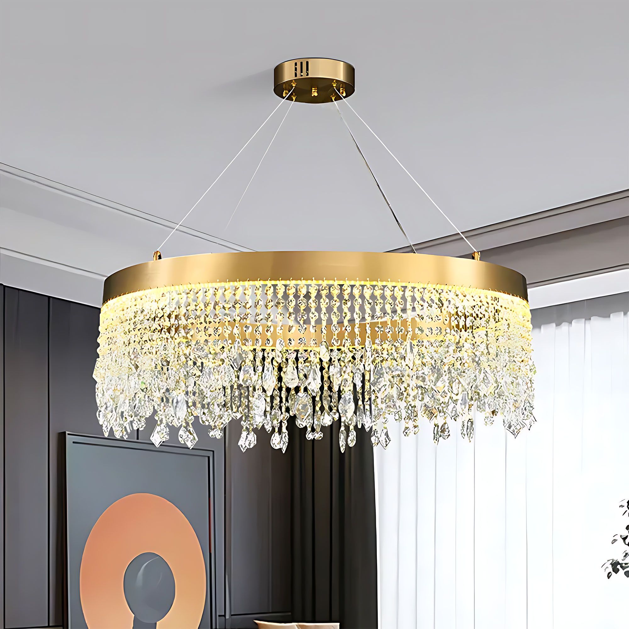 Toolight, LED stropné osvetlenie 60cm, 24W, 4000K, APP1731-1CP, zlatá, OSW-04342