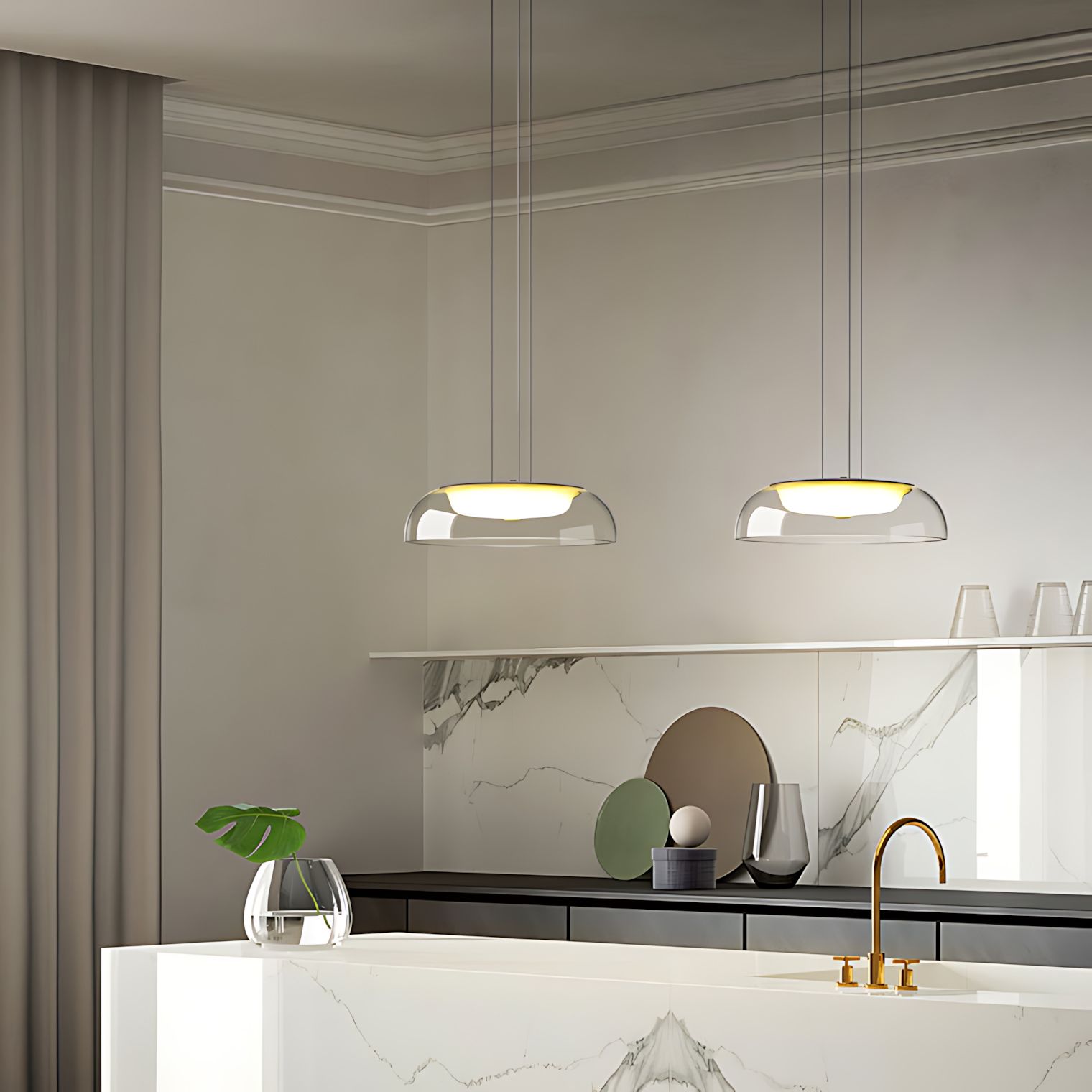 Toolight, LED závesné svietidlo 28x28cm, 12W, 4000K, APP1691-1PC, zlatá lesklá, OSW-04334