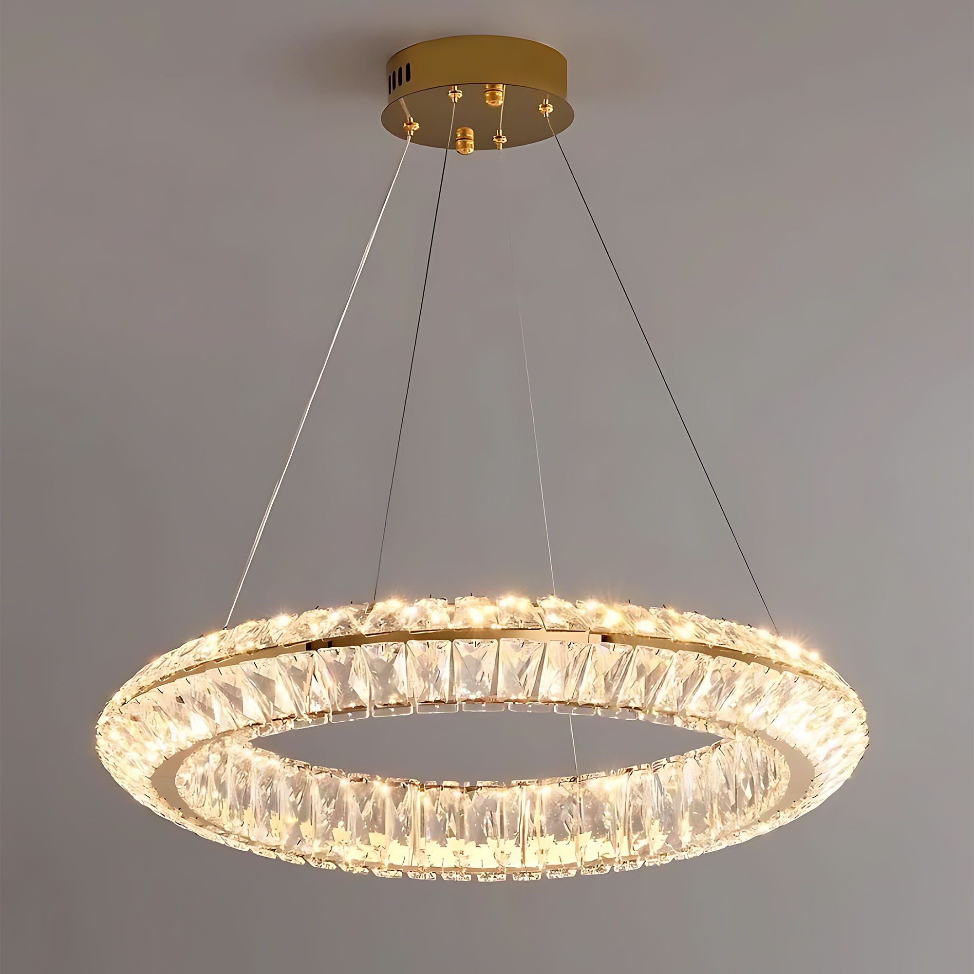 Toolight, LED stropné svietidlo 60cm, 45W, 4000K, APP1768-CP, zlatá, OSW-04344