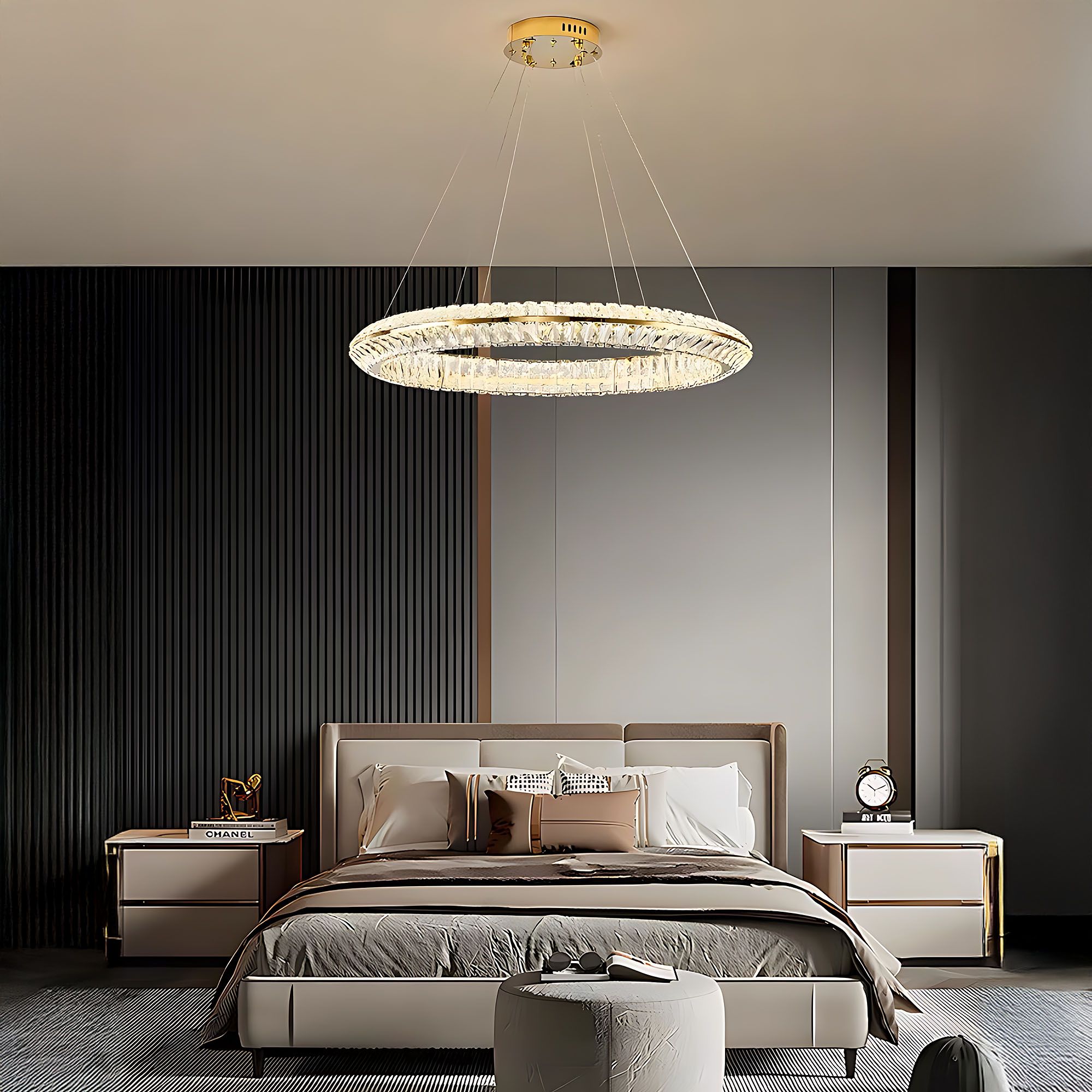 Toolight, LED stropné svietidlo 60cm, 45W, 4000K, APP1768-CP, zlatá, OSW-04344