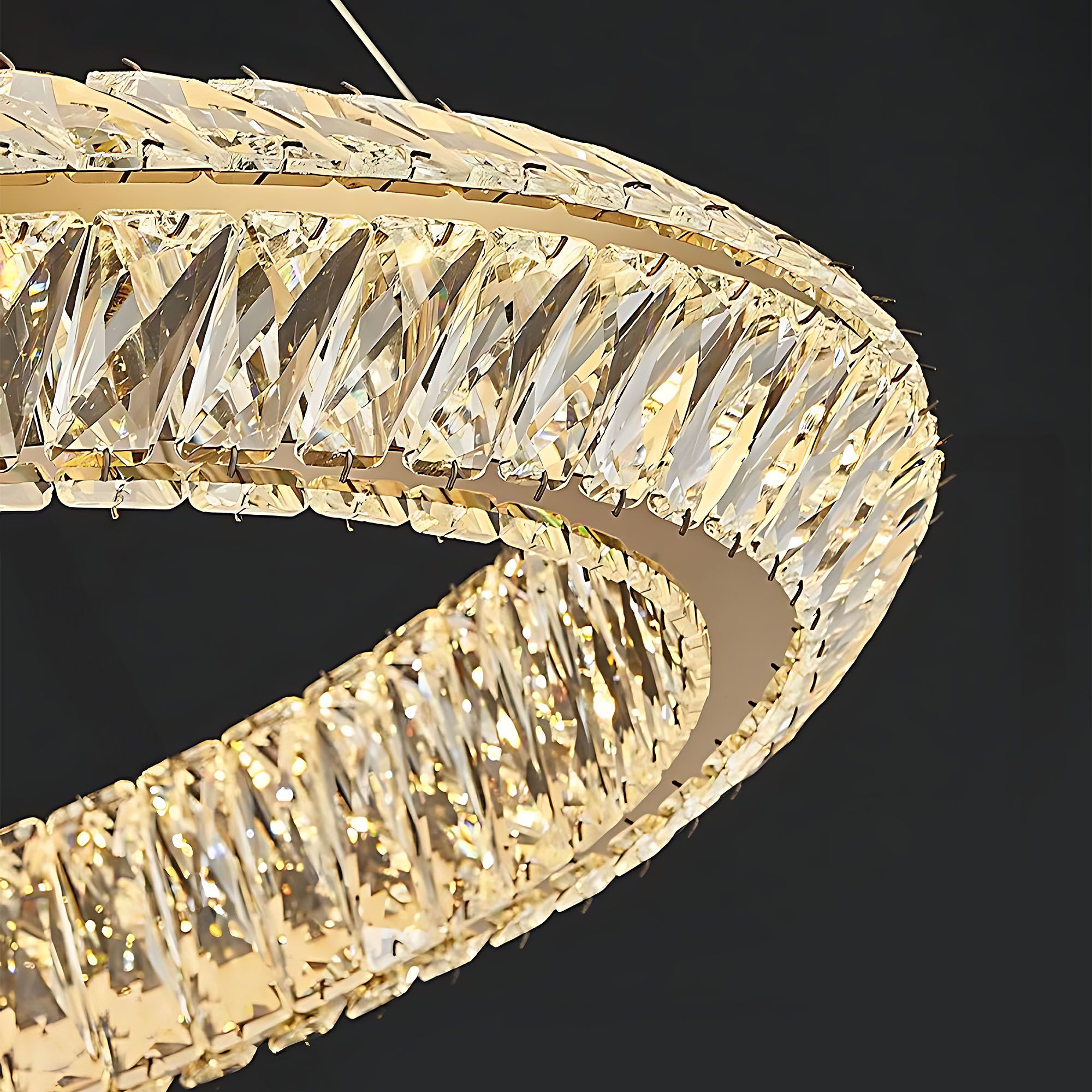 Toolight, LED stropné svietidlo 60cm, 45W, 4000K, APP1768-CP, zlatá, OSW-04344