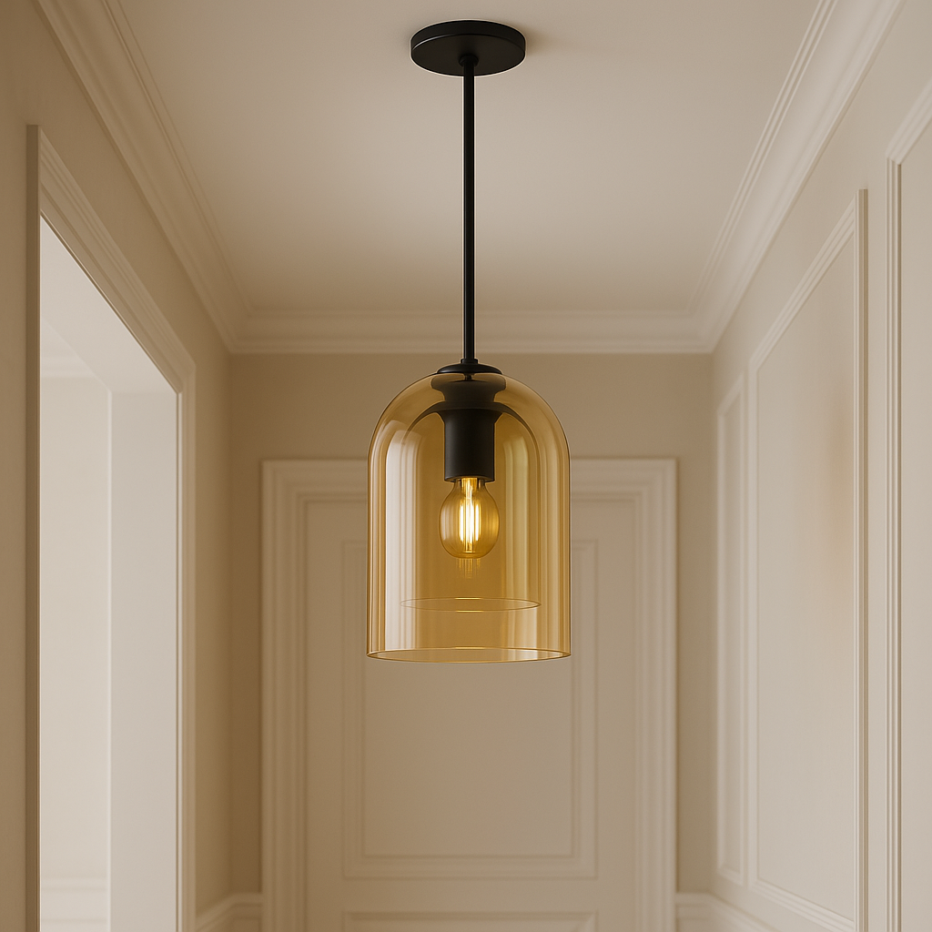 Toolight Amber, závesné svietidlo 1xE27 APP1704-1PC, hnedá-čierna, OSW-04335