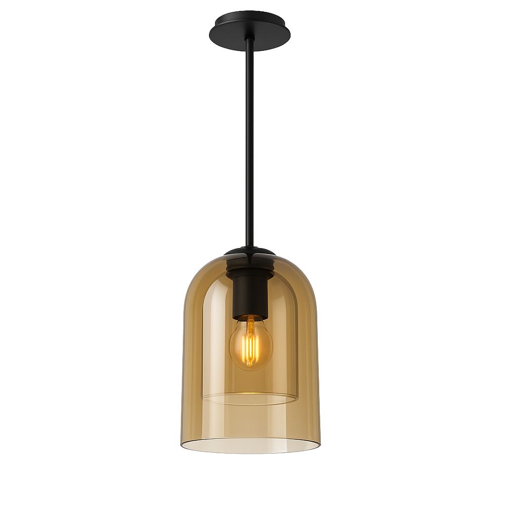 Toolight Amber, závesné svietidlo 1xE27 APP1704-1PC, hnedá-čierna, OSW-04335