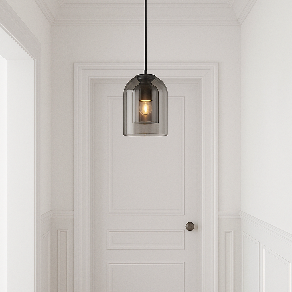 Toolight Amber, závesné svietidlo 1xE27 APP1704-1PC, šedá-čierna, OSW-04336