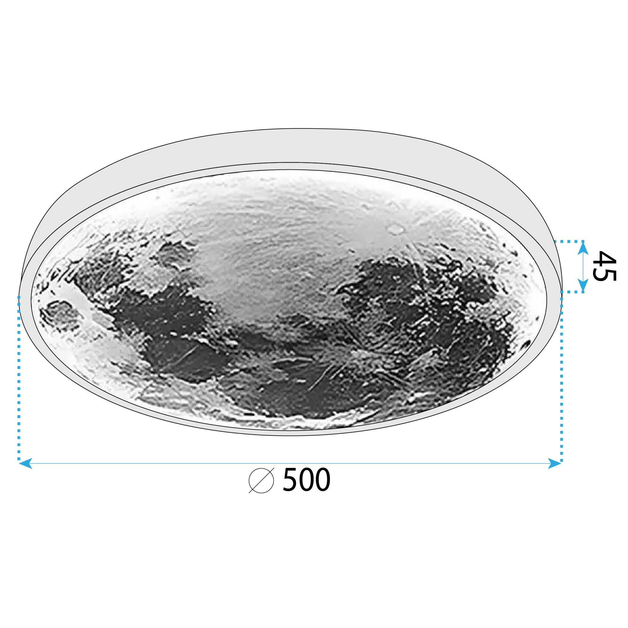 Toolight Moon, LED nástenné svietidlo 50cm, 35W, 4000K, APP1806-CW, OSW-04352