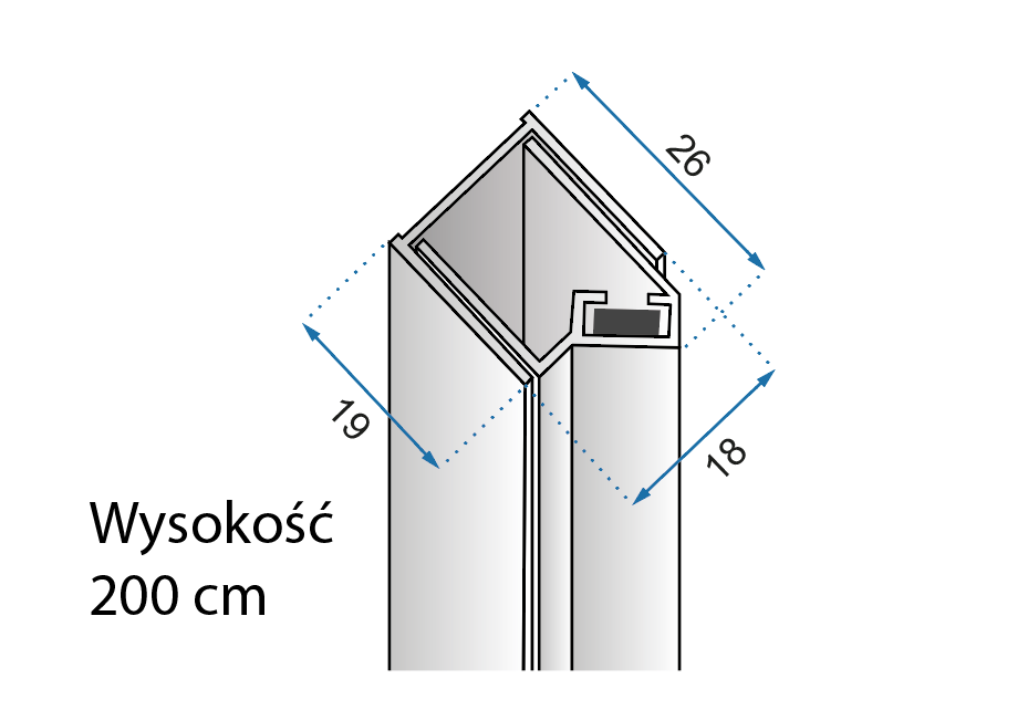 Rea Hugo, bočný profil a magnetická lišta 200 cm, medená matná, REA-K6752