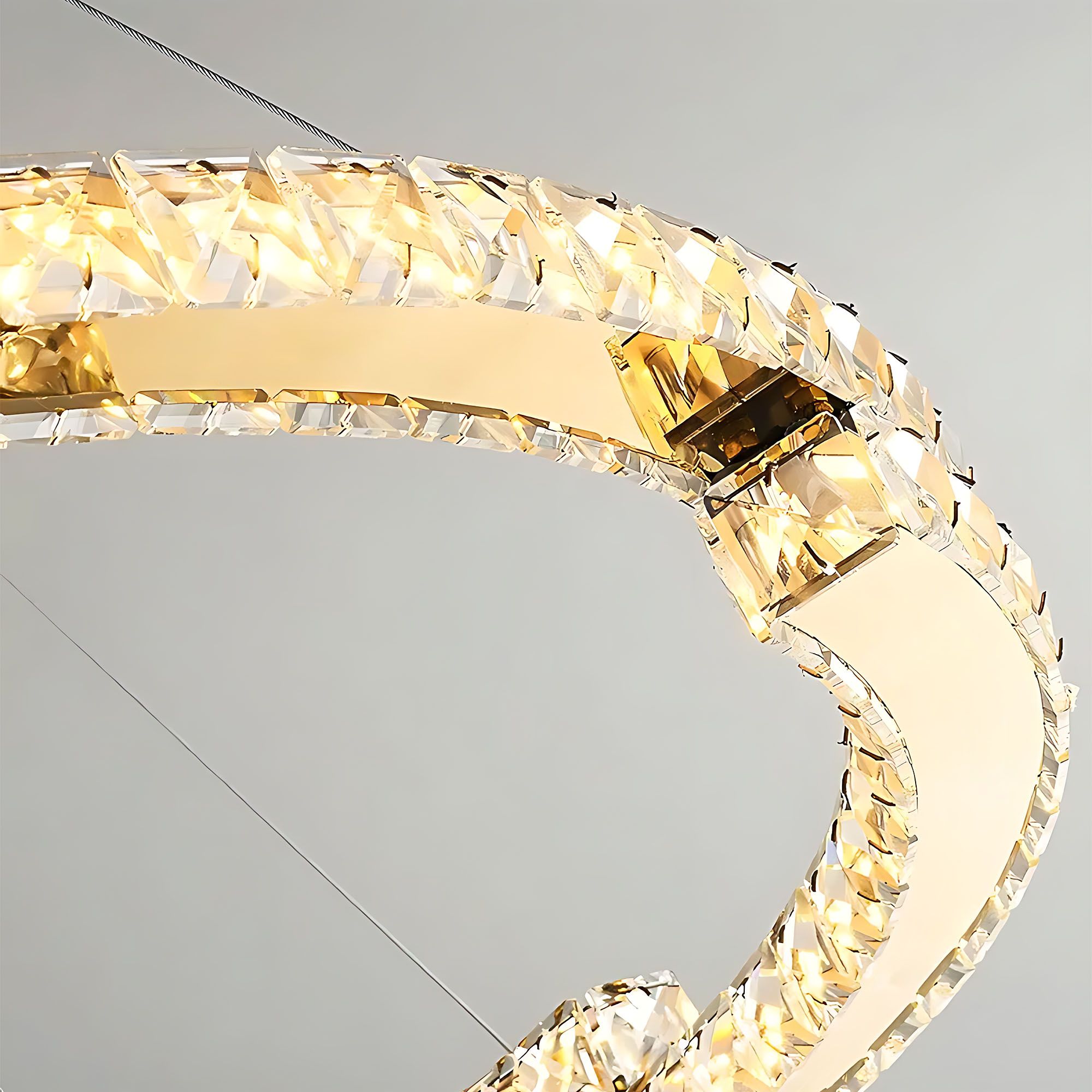 Toolight, LED závesné osvetlenie 60cm, 45W, 4000K, 2500lm, APP1771-CP, zlatá, OSW-04349