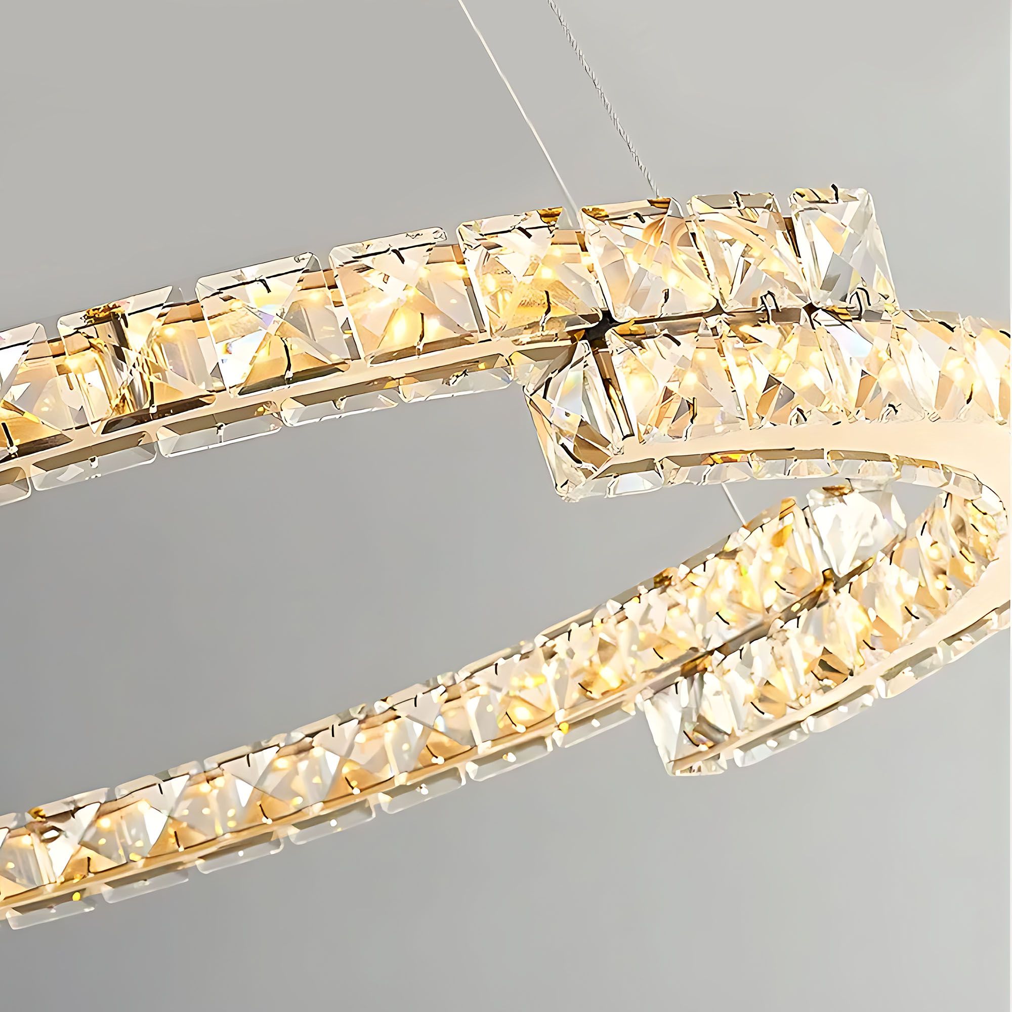 Toolight, LED závesné osvetlenie 60cm, 45W, 4000K, 2500lm, APP1771-CP, zlatá, OSW-04349