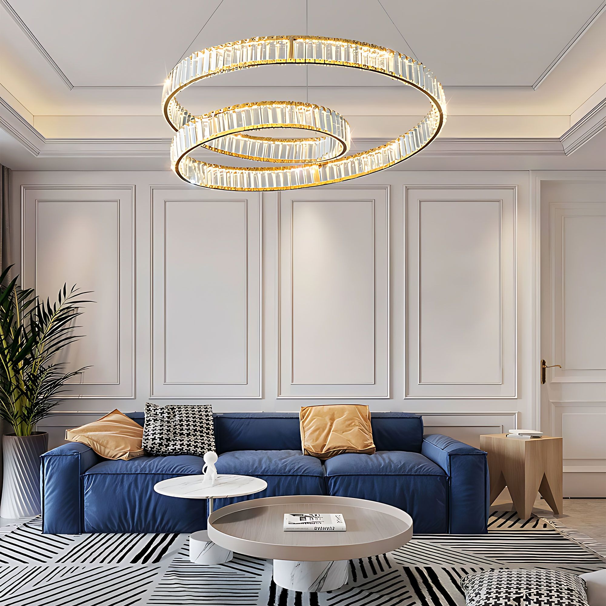 Toolight, LED závesné svietidlo 60cm, 72W, 3500lm, APP1767-CP, zlatá, OSW-04343