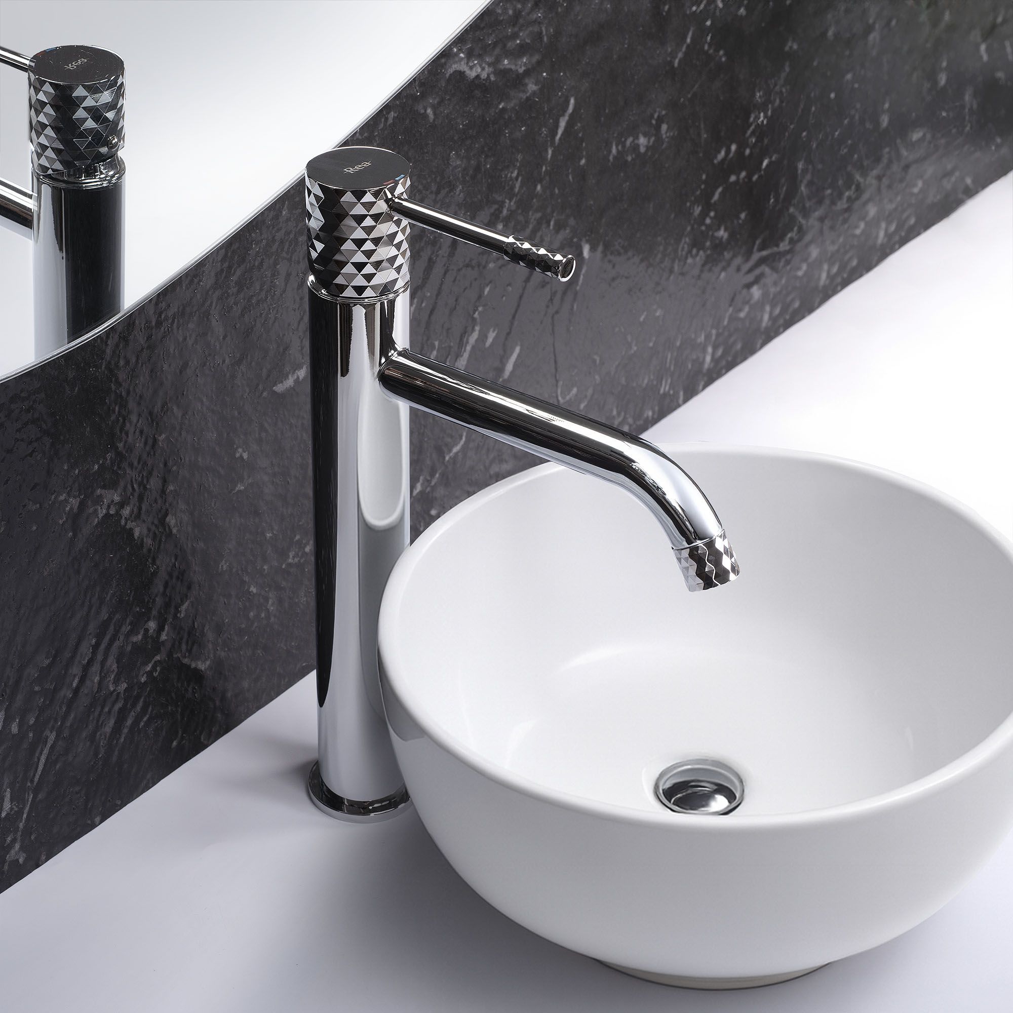 Rea Lungo Diamond, vysoká umývadlová batéria h-300, chrómová, REA-B4636