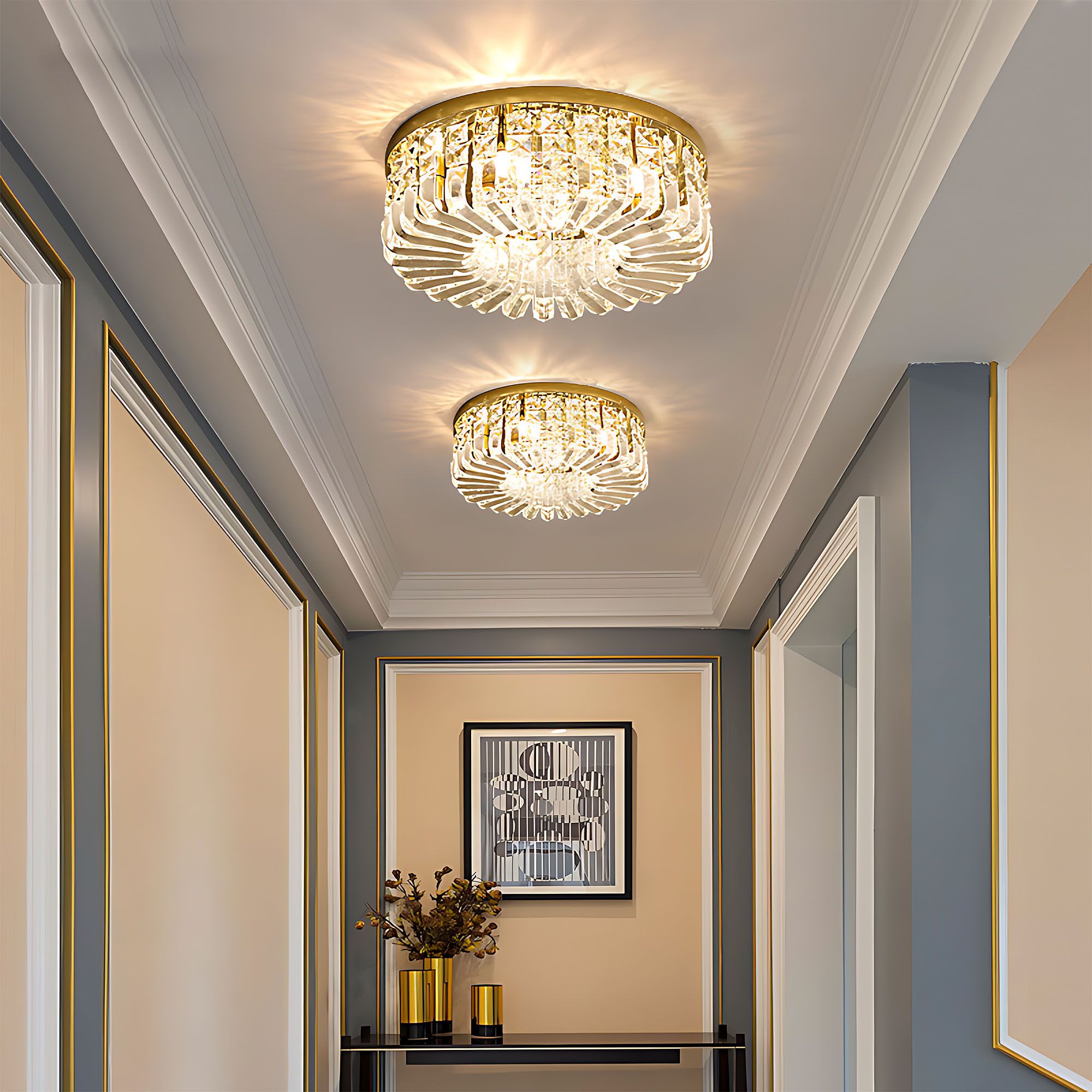 Toolight, stropné svietidlo 60cm, 8xE14, APP1729-8C, zlatá lesklá, OSW-06355