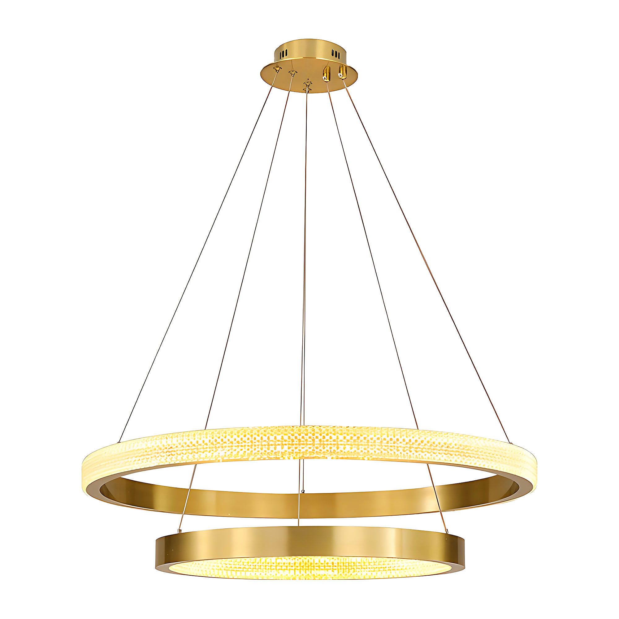 Toolight, LED stropné svietidlo 60cm, 55W, 3500lm + diaľkové ovládanie, APP1772-CP, zlatá matná, OSW-06351