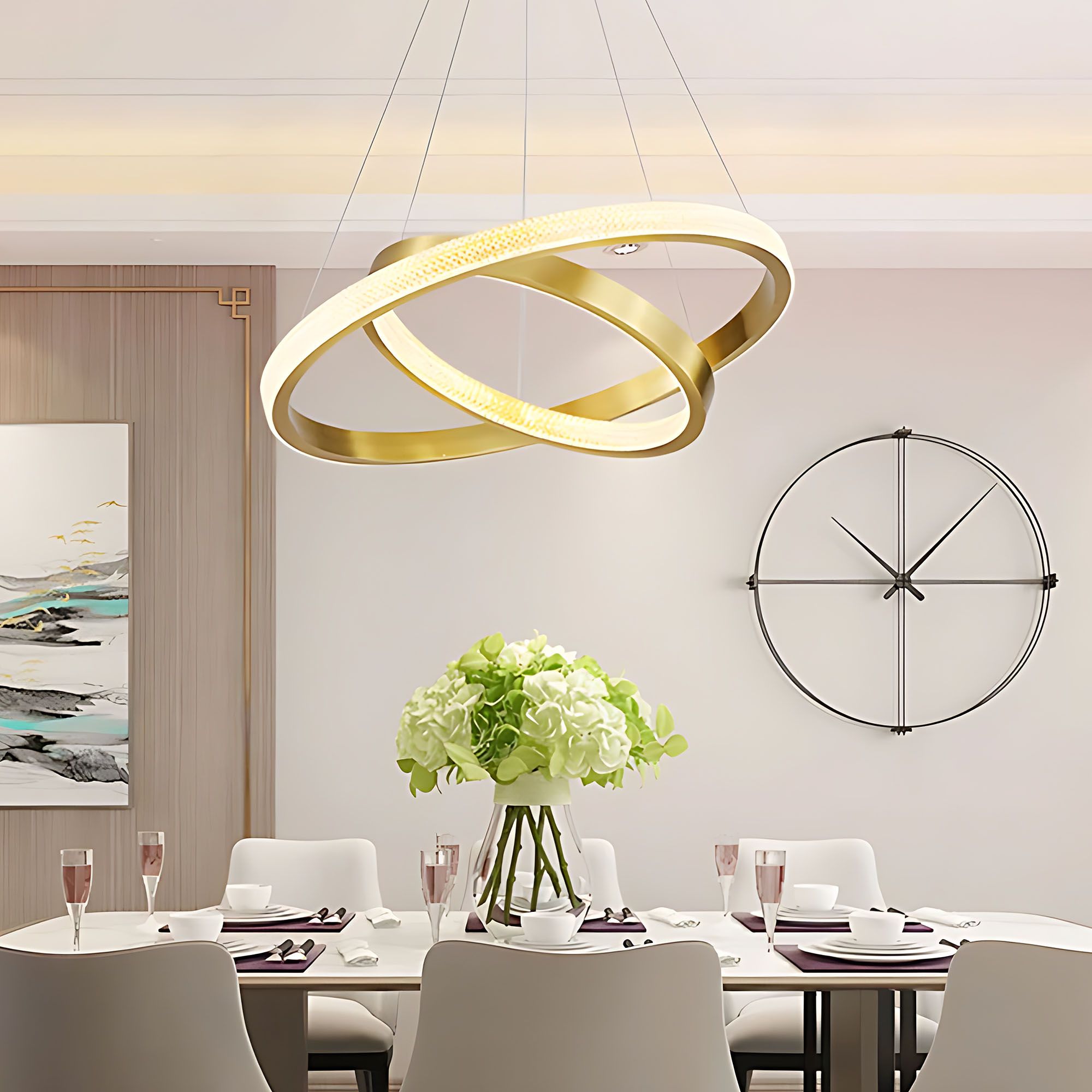 Toolight, LED stropné svietidlo 60cm, 55W, 3500lm + diaľkové ovládanie, APP1772-CP, zlatá matná, OSW-06351