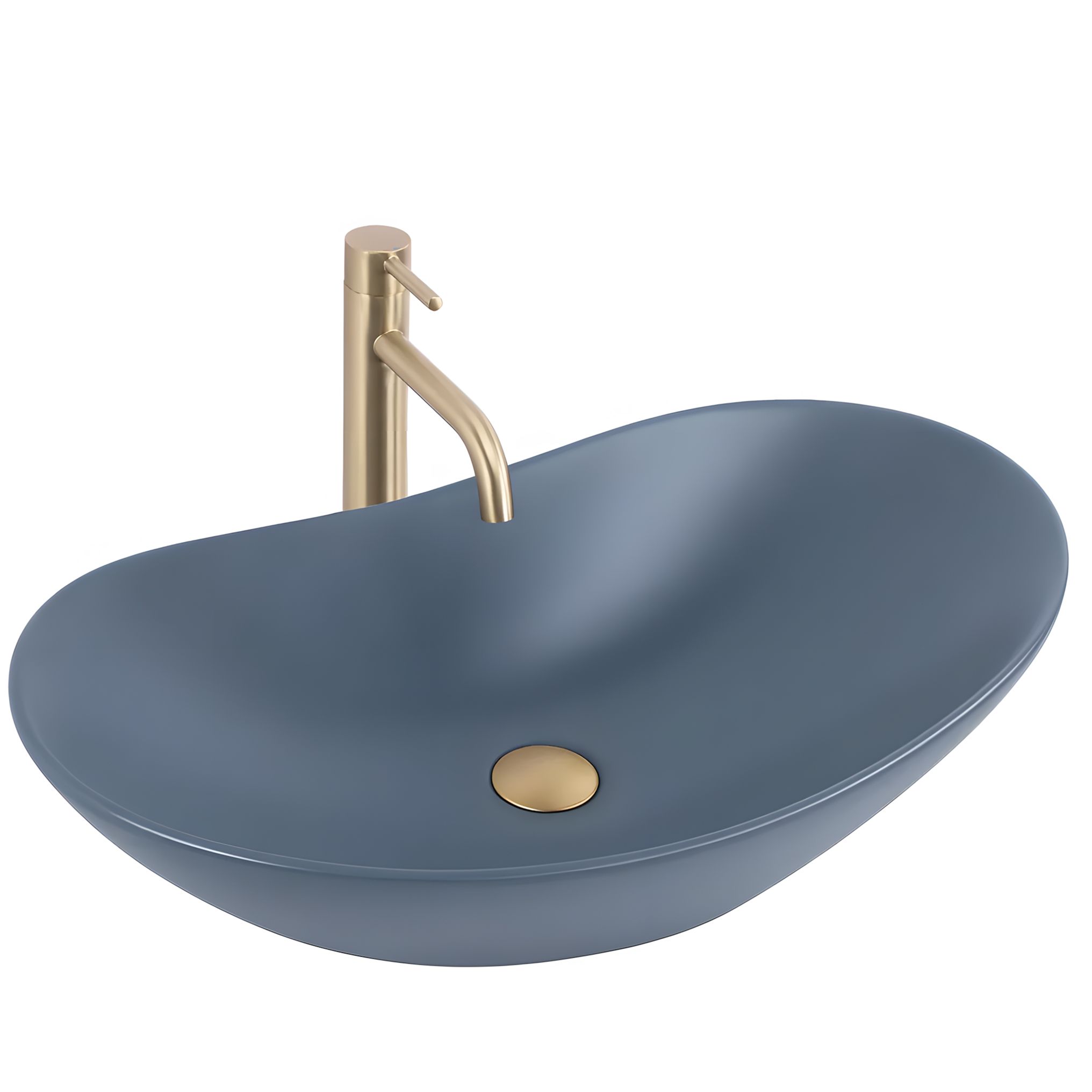 Rea Royal, umývadlo na dosku 615x355x155 mm, modrá matná, REA-U6373