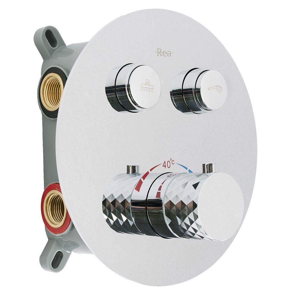 Rea Lungo Diamond, podomietková sprchová súprava s termostatickou batériou + BOX, REA-P6967