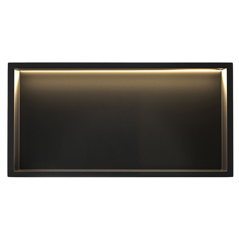 Rea, LED polička na zapustenie 60x30x10 cm, 12W, 3000K, čierna matná, REA-08541