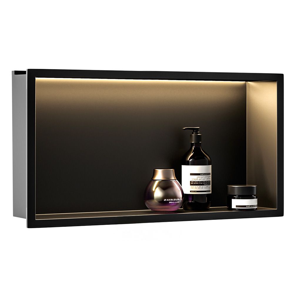 Rea, LED polička na zapustenie 60x30x10 cm, 12W, 3000K, čierna matná, REA-08541