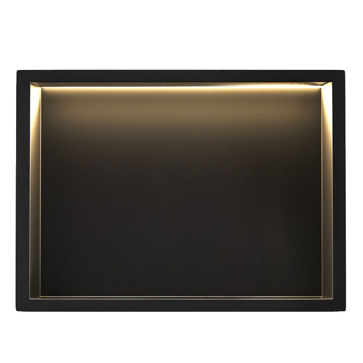 Rea, LED polička na zapustenie 45x30x10 cm, 12W, 3000K, čierna matná, REA-08546