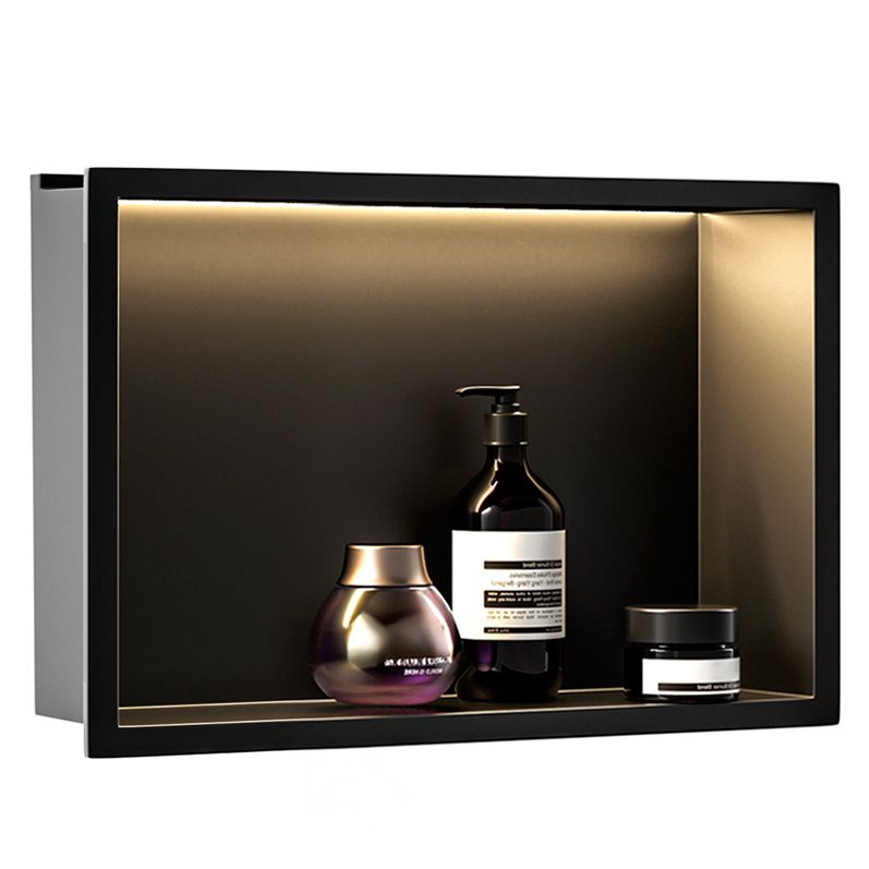 Rea, LED polička na zapustenie 45x30x10 cm, 12W, 3000K, čierna matná, REA-08546