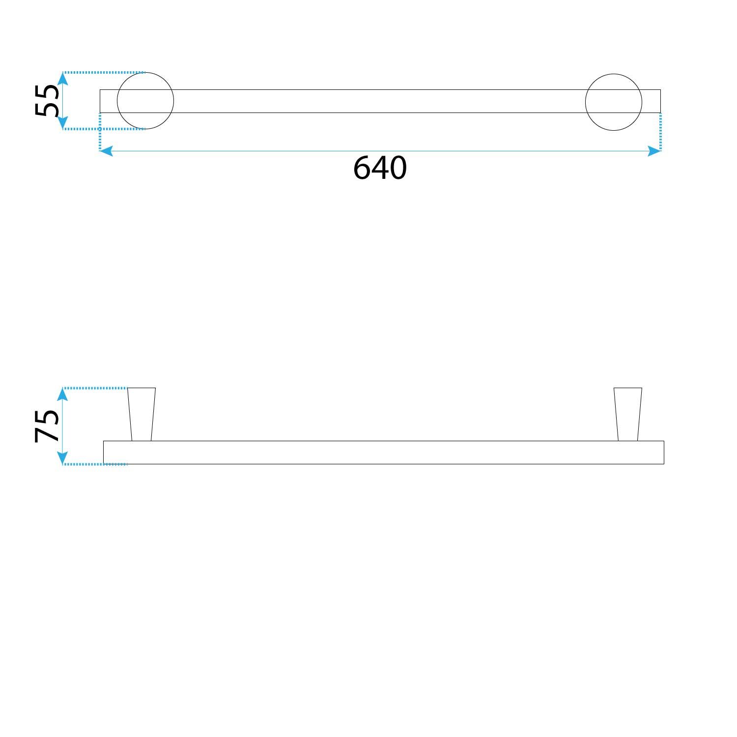 Rea Aristo, vešiak na uterák 60cm, medená matná, REA-98500